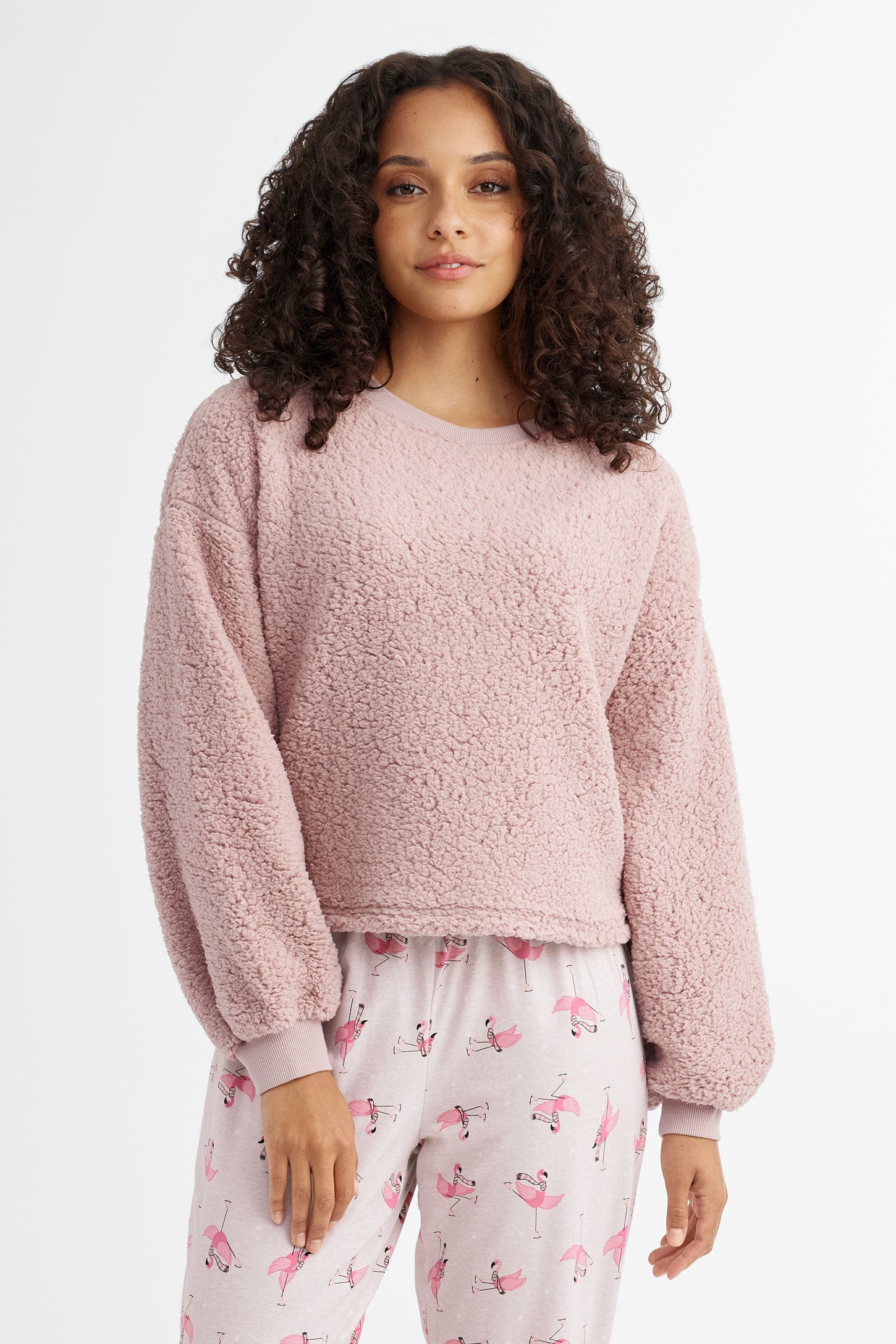 Chandail pyjama en Sherpa - Femme && MAUVE