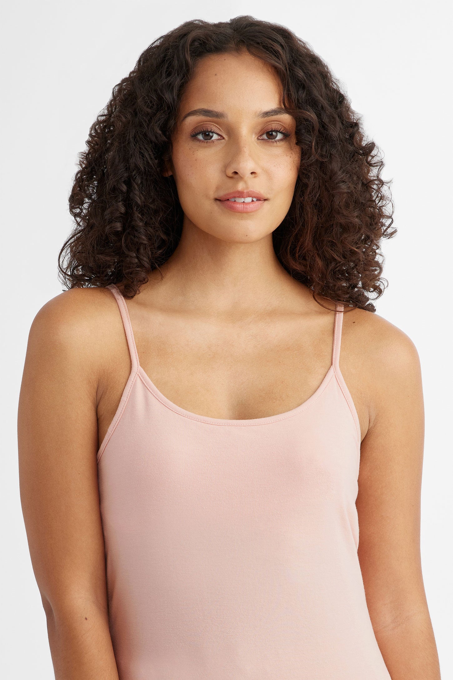 Camisole pyjama en coton - Femme && ROSE PALE