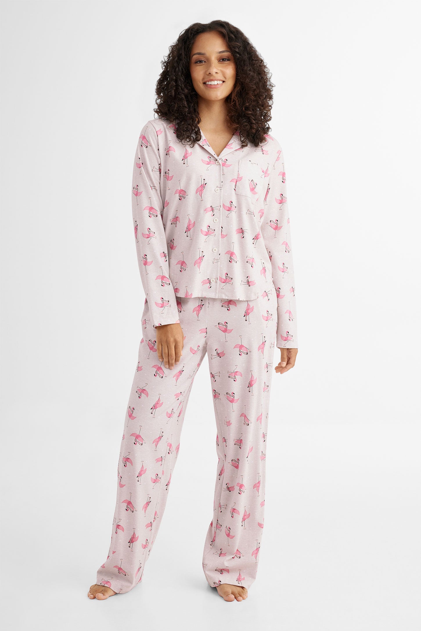 2 piece cotton pajamas with Scrunchie Women