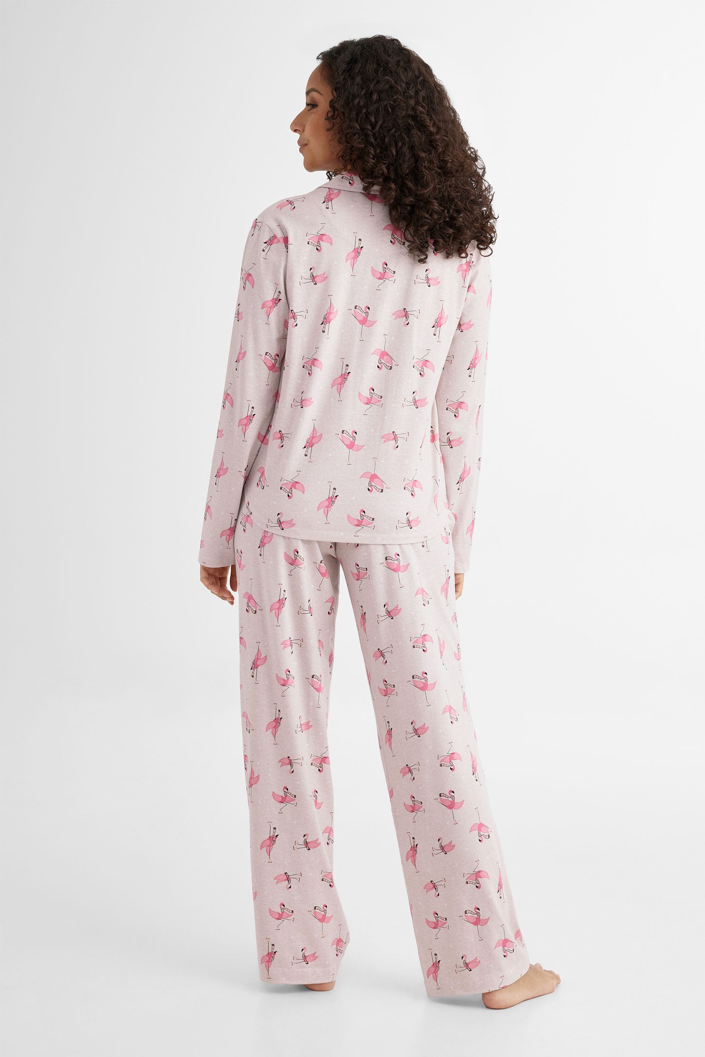 Pyjama 2-pièces en coton avec Chouchou - Femme && BEIGE/MULTI