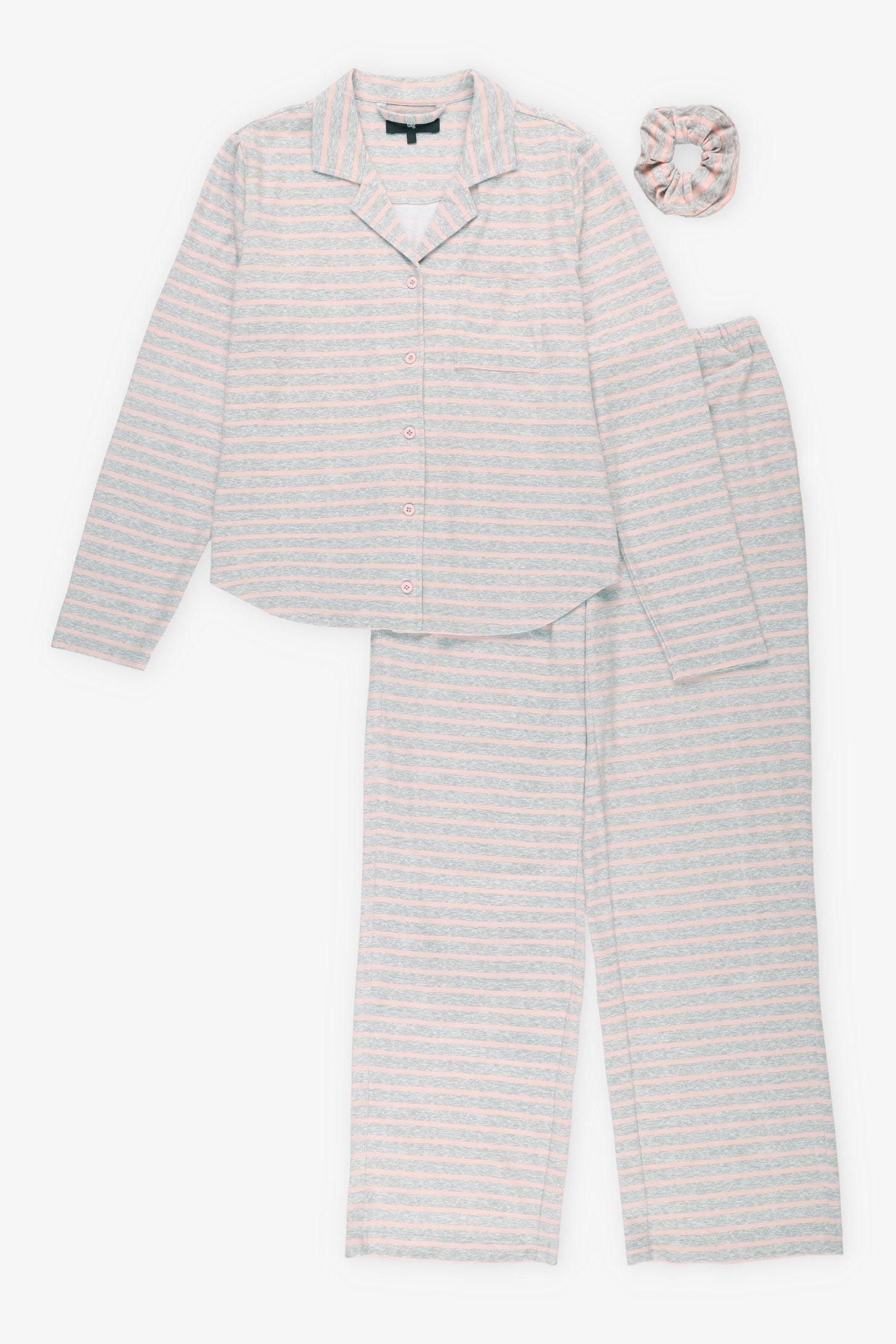 Pyjama 2-pièces en coton avec Chouchou - Femme && RAYURE