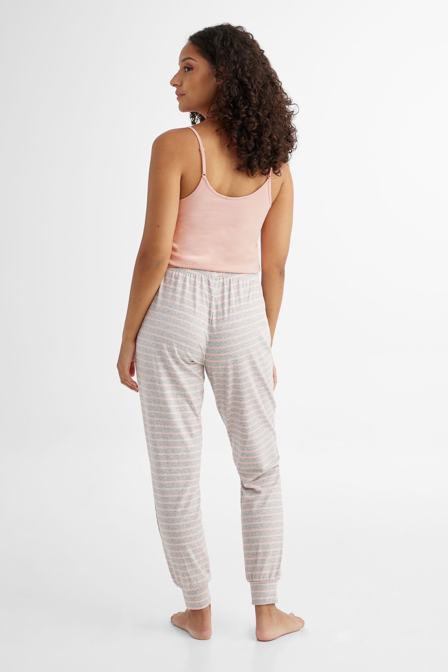 Pantalon pyjama imprimé en coton - Femme && RAYURE