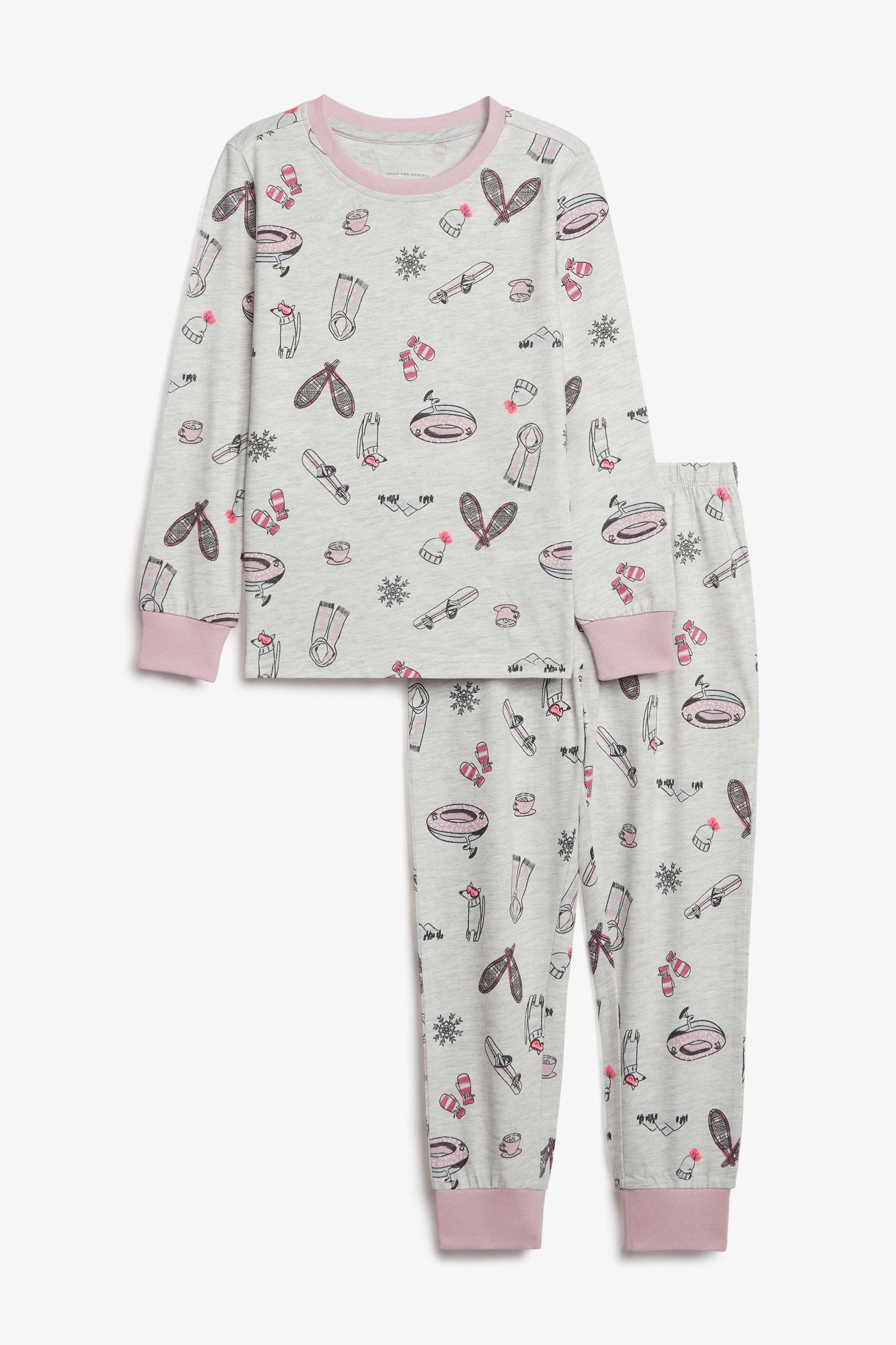 Duos futés, Pyjama 2-pièces imprimé, 2/35$ - Enfant fille && BEIGE/MULTI