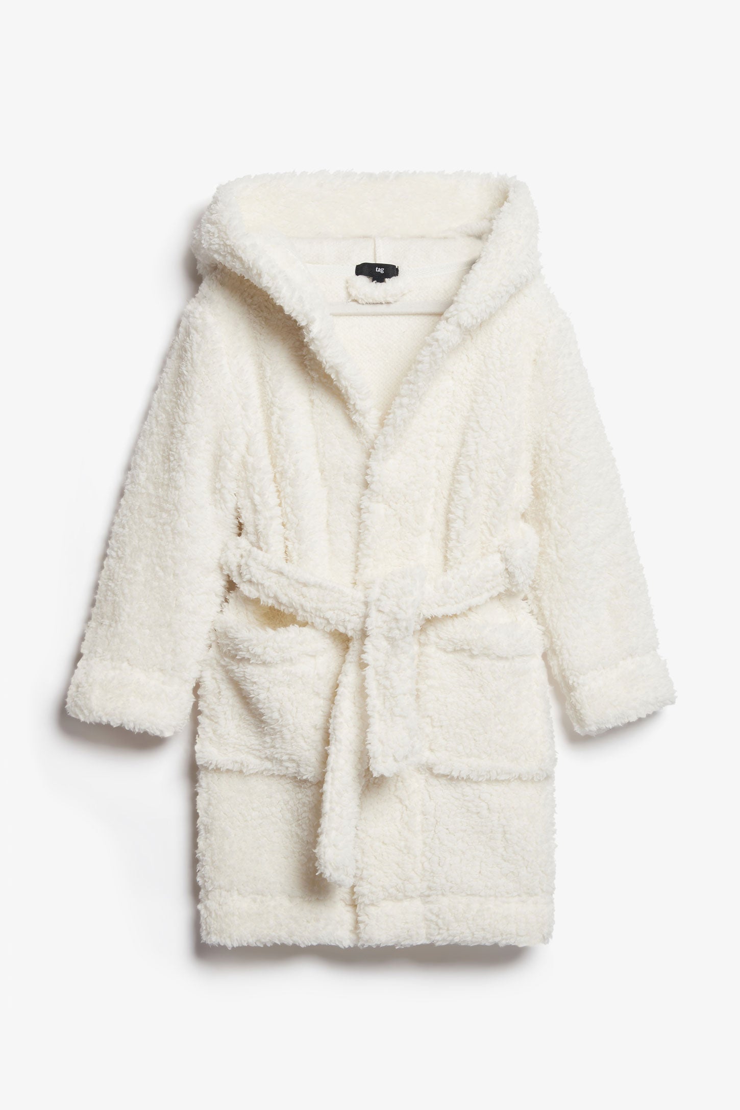 Robe de chambre à capuchon animal en sherpa - Enfant fille && BLANC