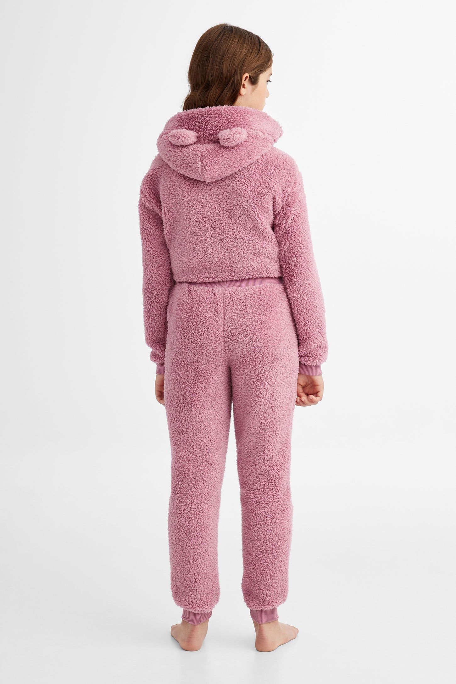 Pantalon pyjama en sherpa - Ado fille && MAUVE