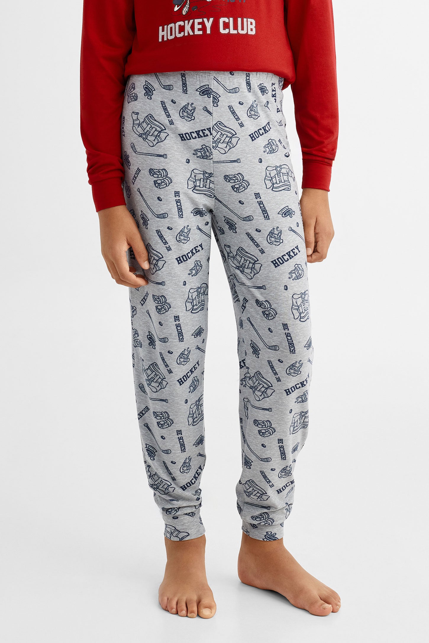 Pantalon pyjama en Moss imprimé - Ado garçon && GRIS MULTI