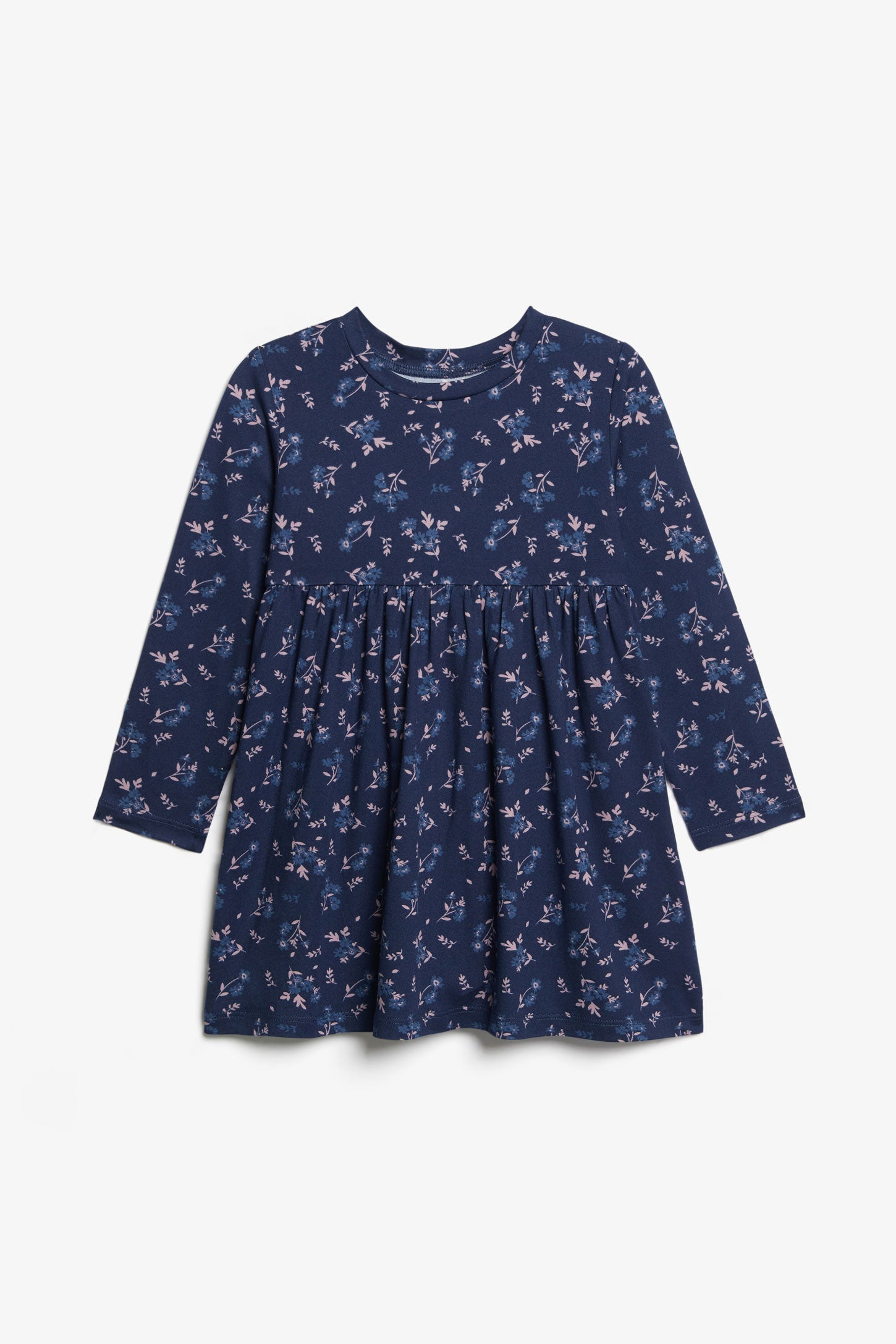 Robe manches longues à volants - Bébé fille && BLEU MARINE MUL