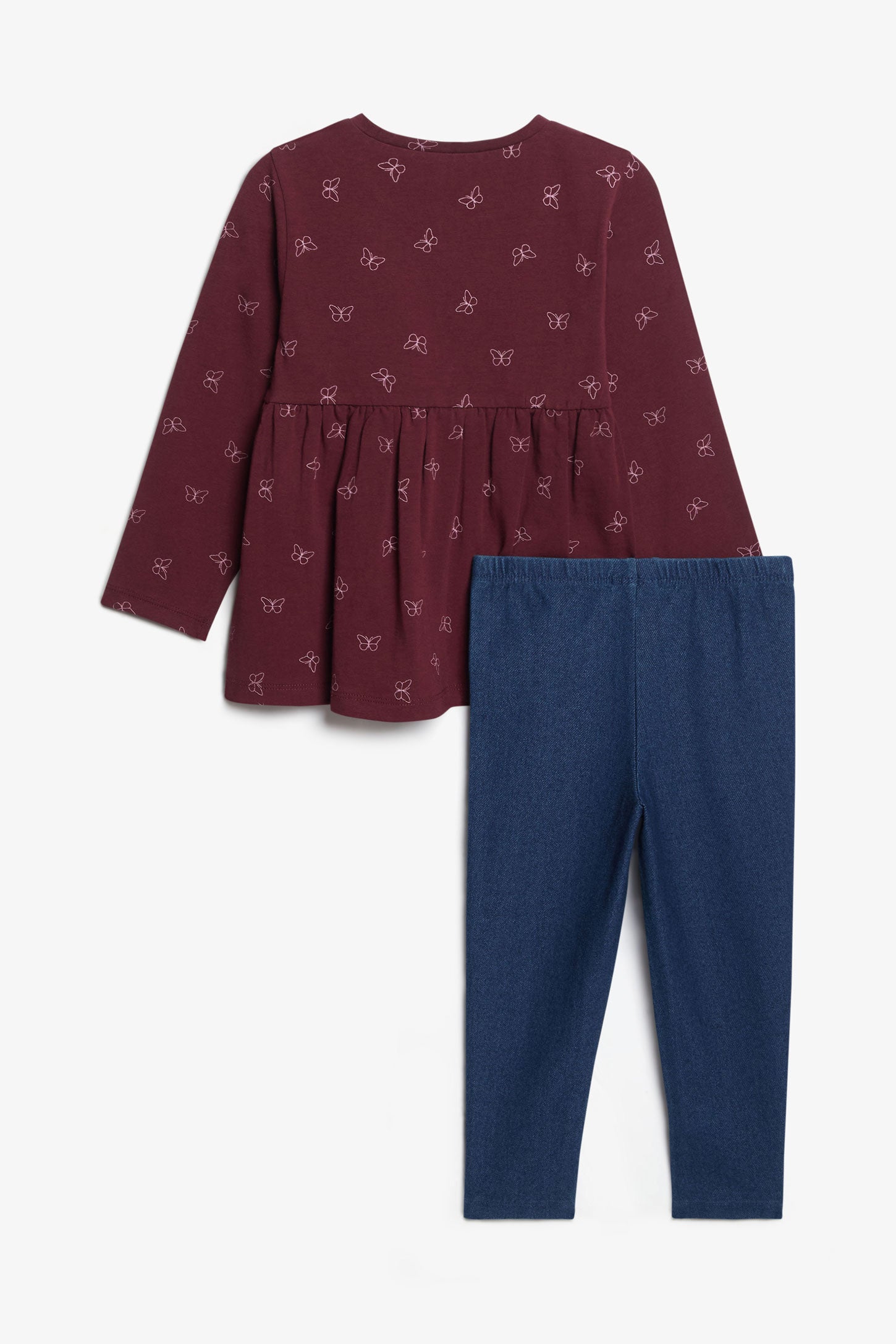 Ensemble 2-pièces chandail et legging - Bébé fille && BOURGOGNE MULTI