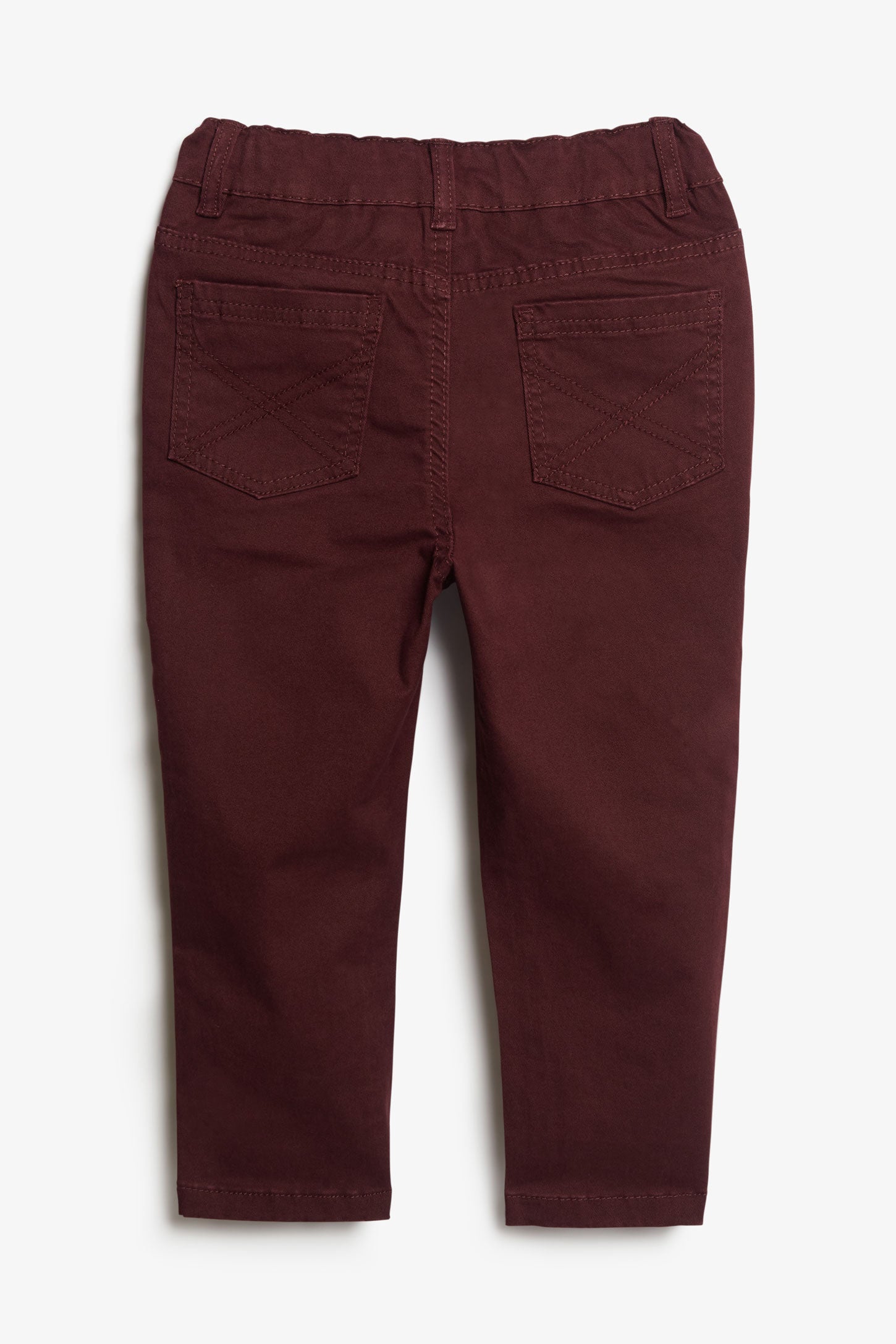 Pantalon taille élastique en twill - Bébé garçon && BOURGOGNE