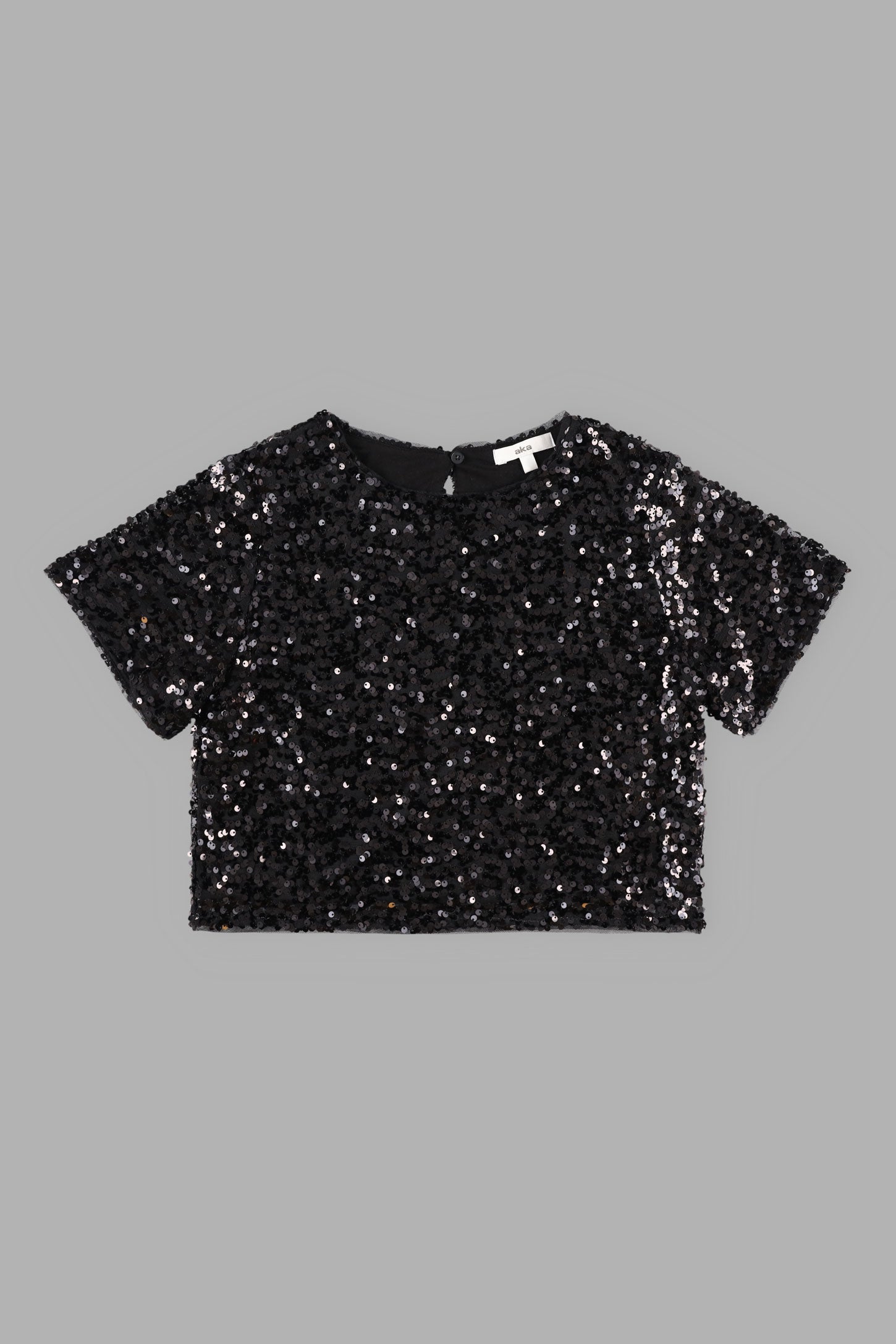 T-shirt à paillettes - Ado fille && NOIR