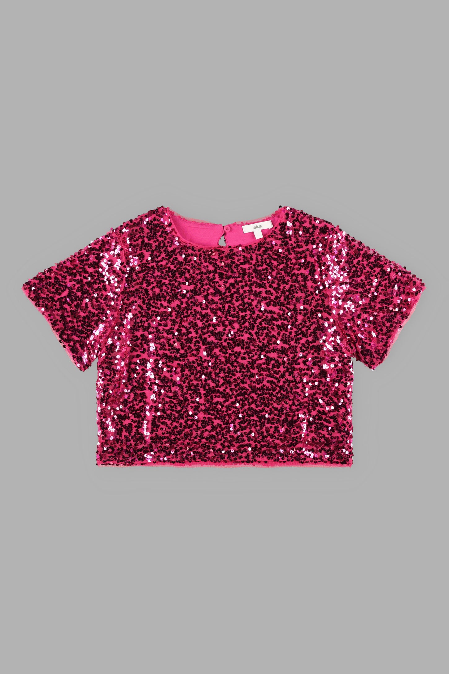 T-shirt à paillettes - Ado fille && ROSE