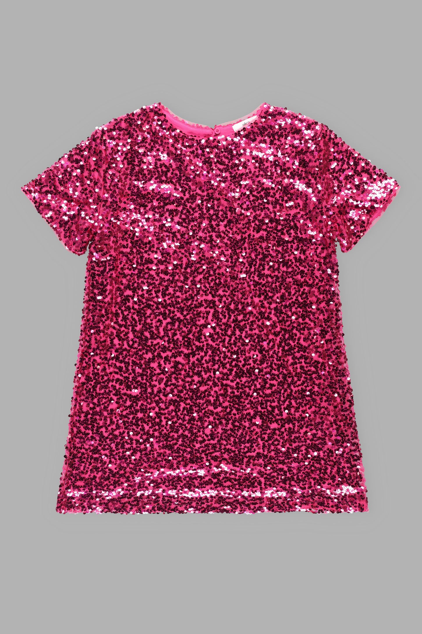 Robe manches courtes à paillettes - Ado fille && ROSE