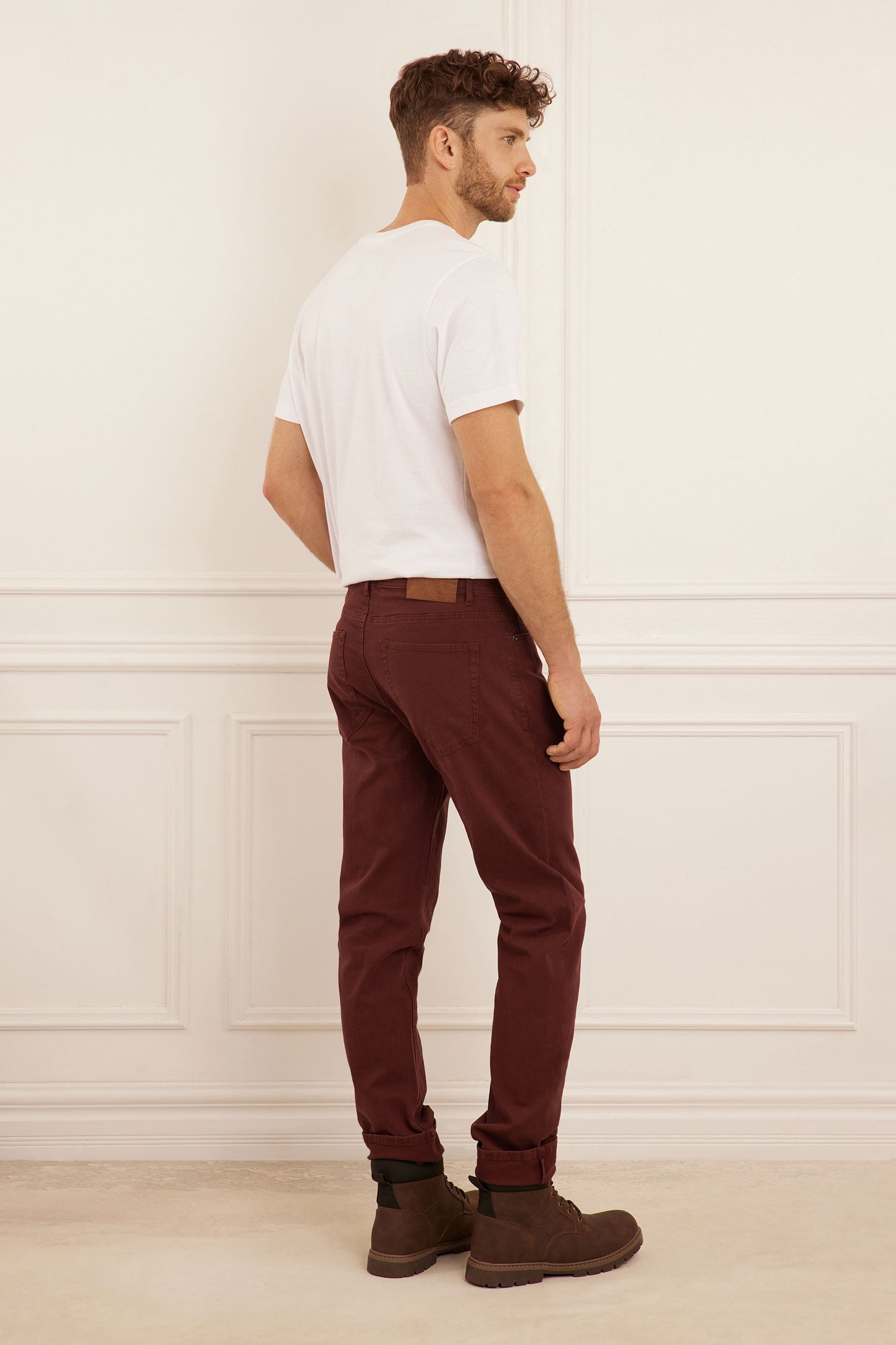 Pantalon 5 poches jambe droite - Homme && BRUN