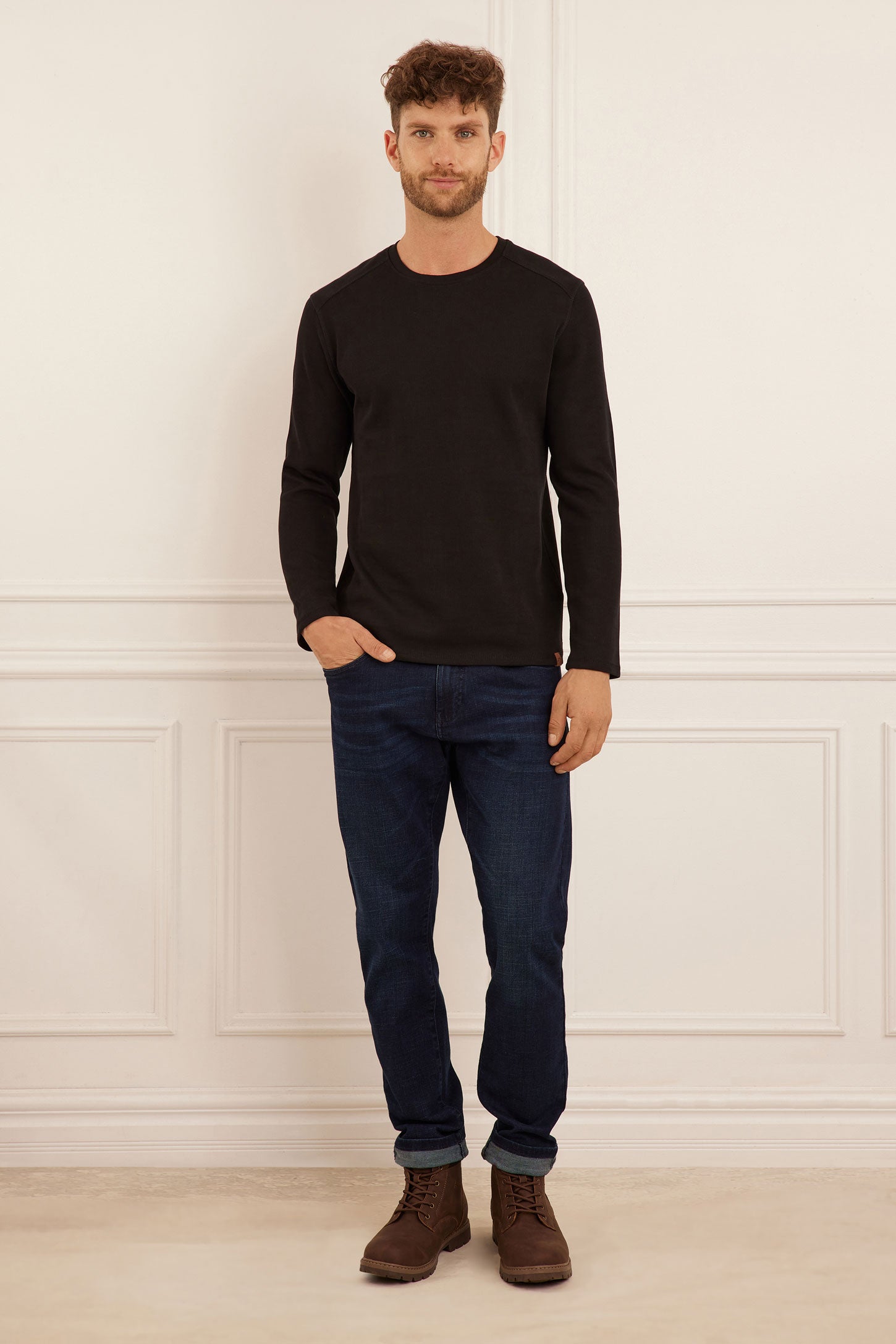 Long sleeved cotton sweater Men