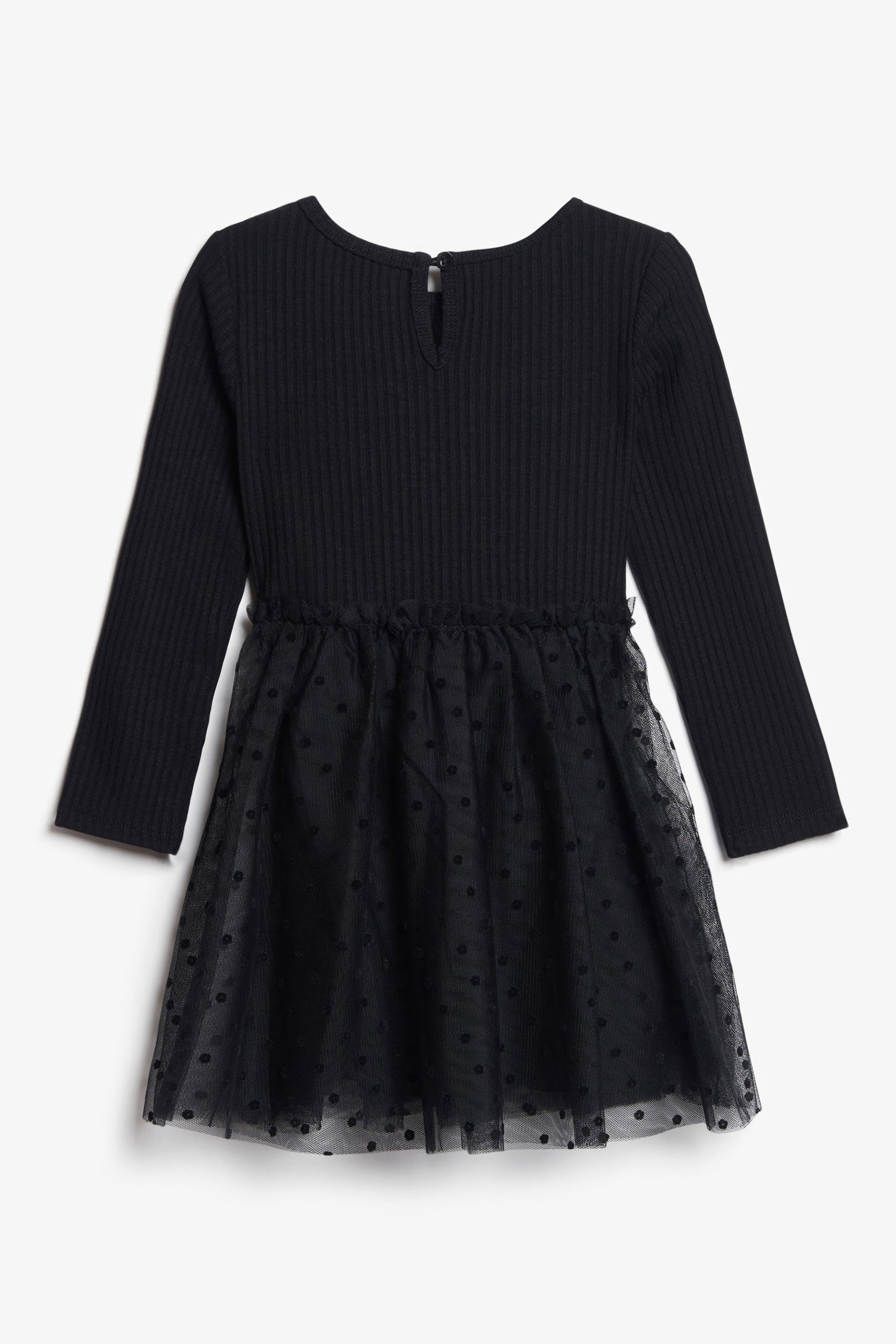 Robe manches longues jupe tulle - Bébé fille && NOIR