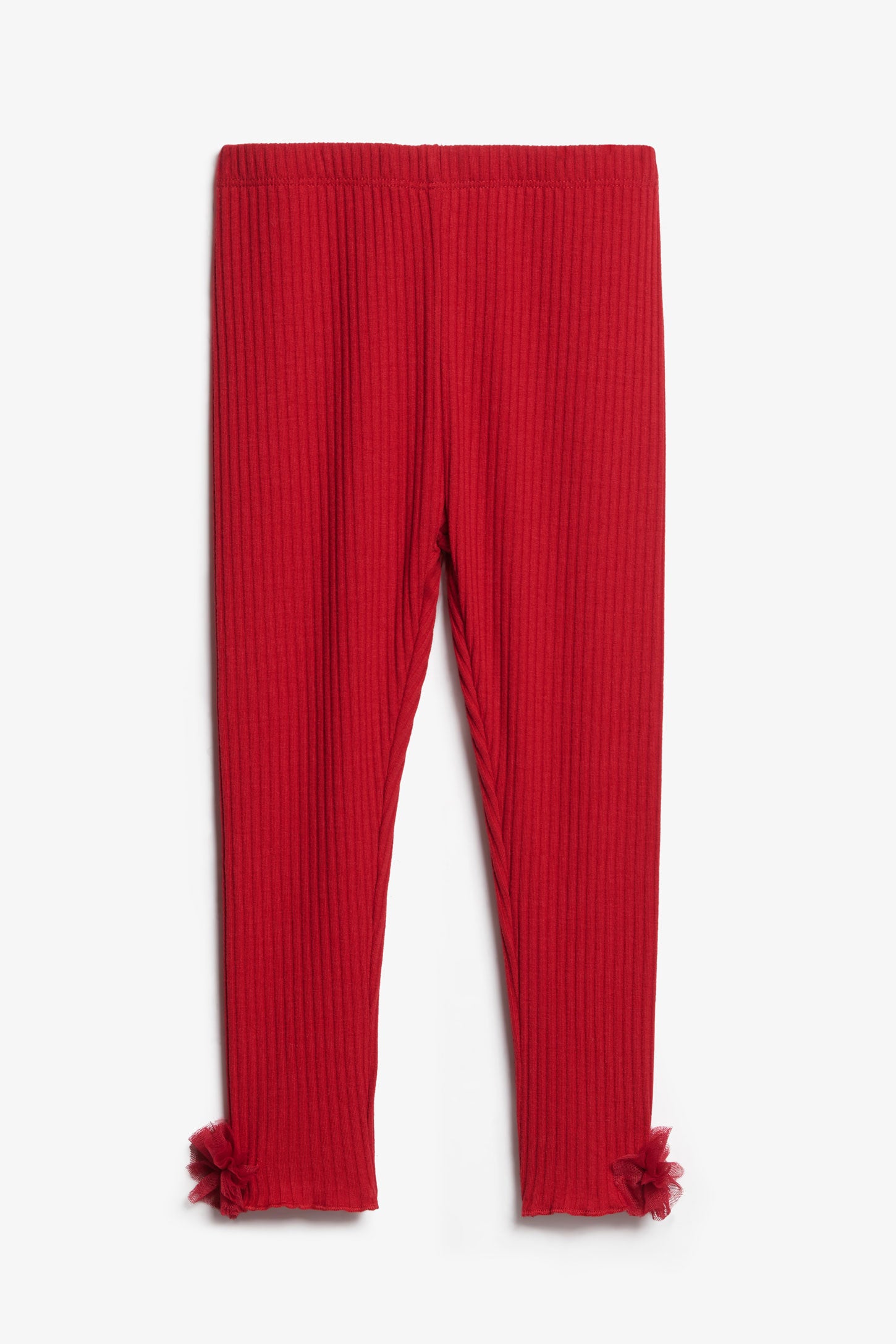 Legging tricot côtelé - Bébé fille && ROUGE