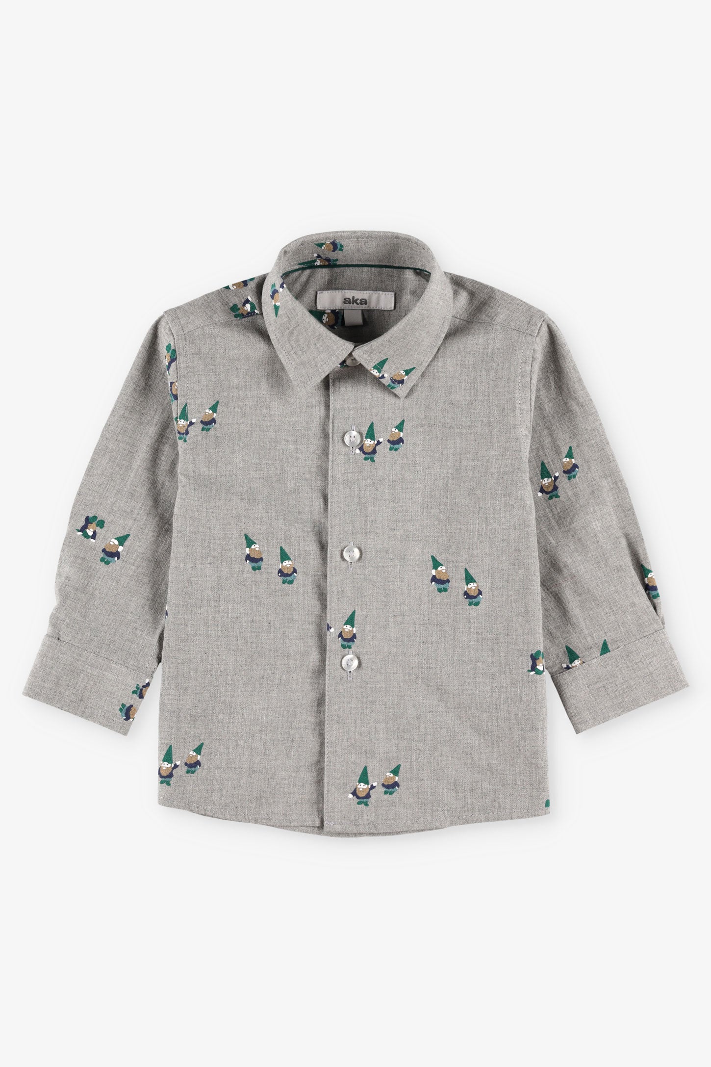 Chemise imprimée en flanelle - Bébé garçon && GRIS