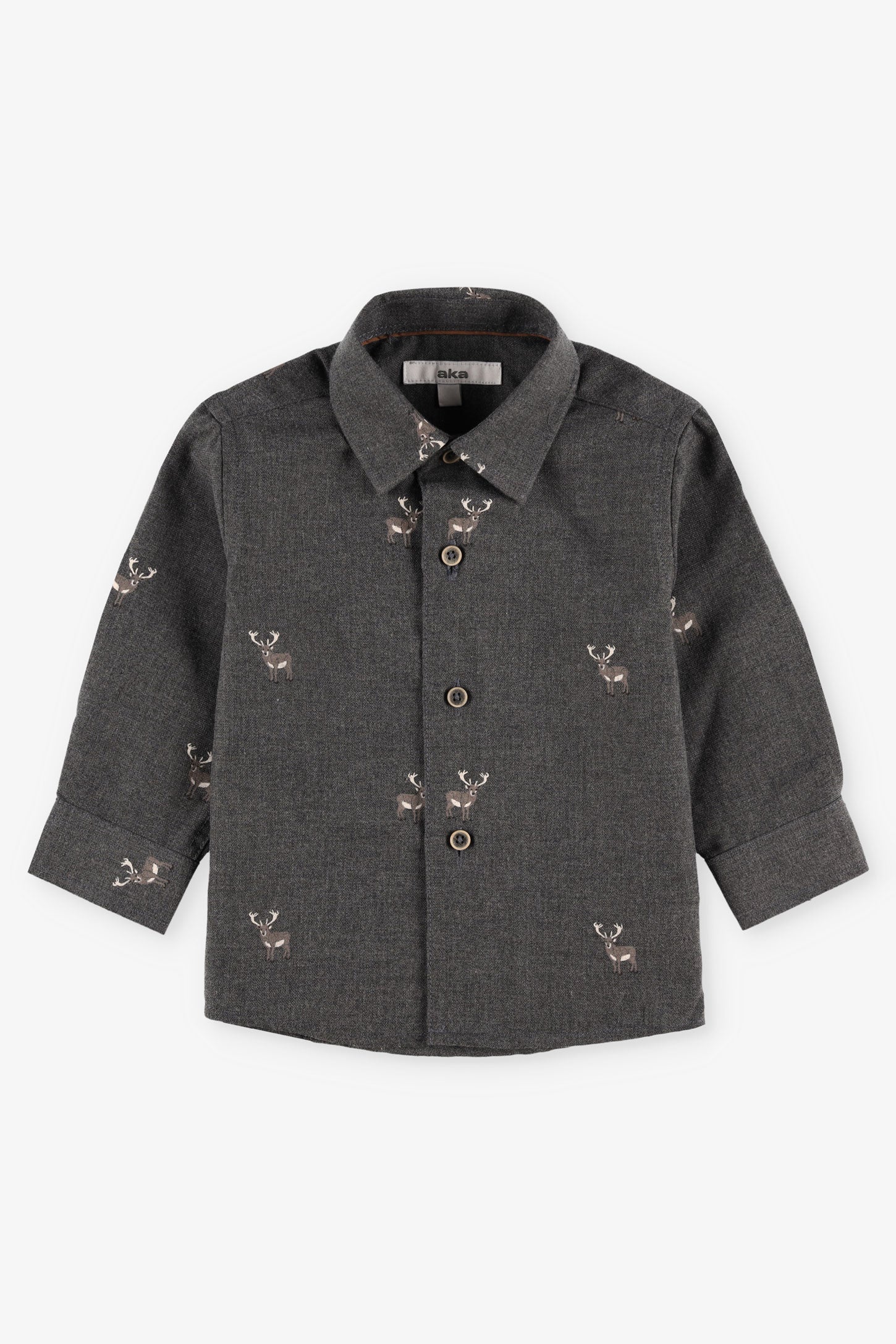 Chemise imprimée en flanelle - Bébé garçon && CHARBON