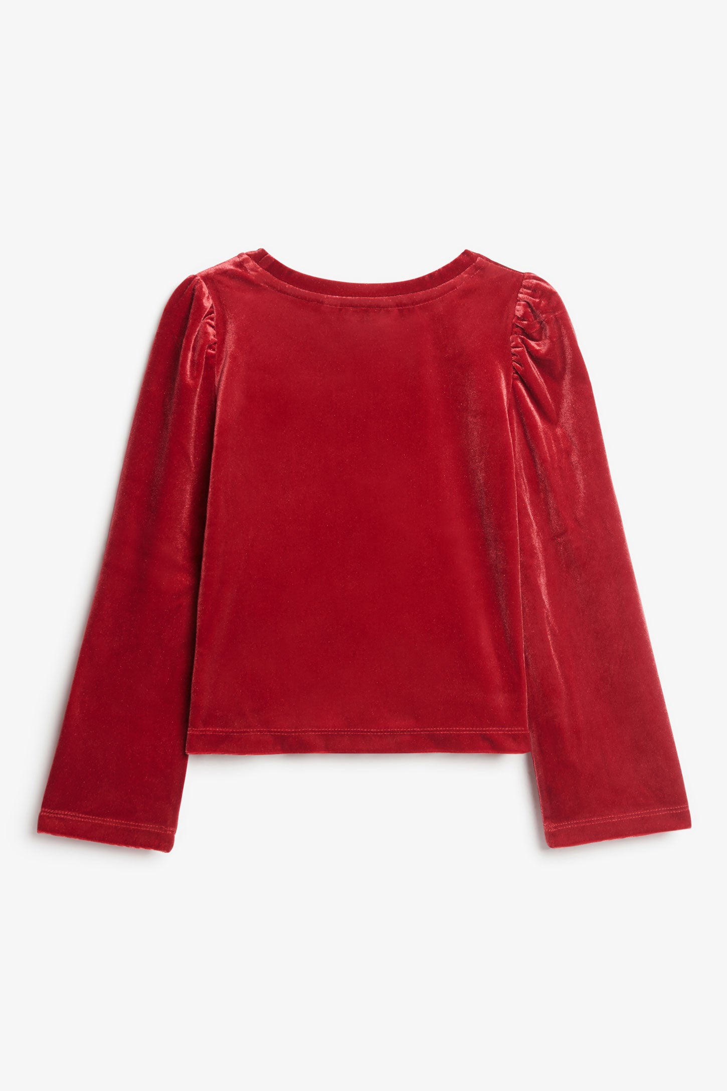 Chandail manches longues évasée velours - Enfant fille && ROUGE