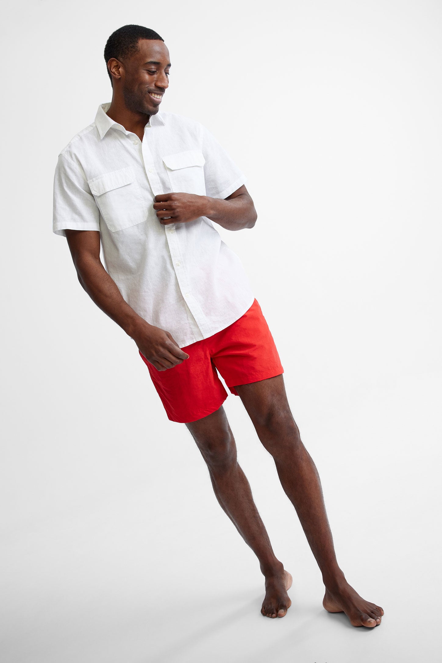 Short maillot de bain - Homme && ROUGE