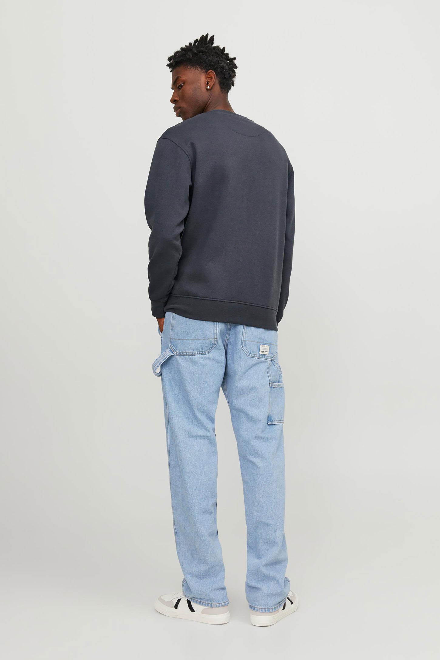 Chandail col rond coton ouaté JACK & JONES - Homme && GRIS