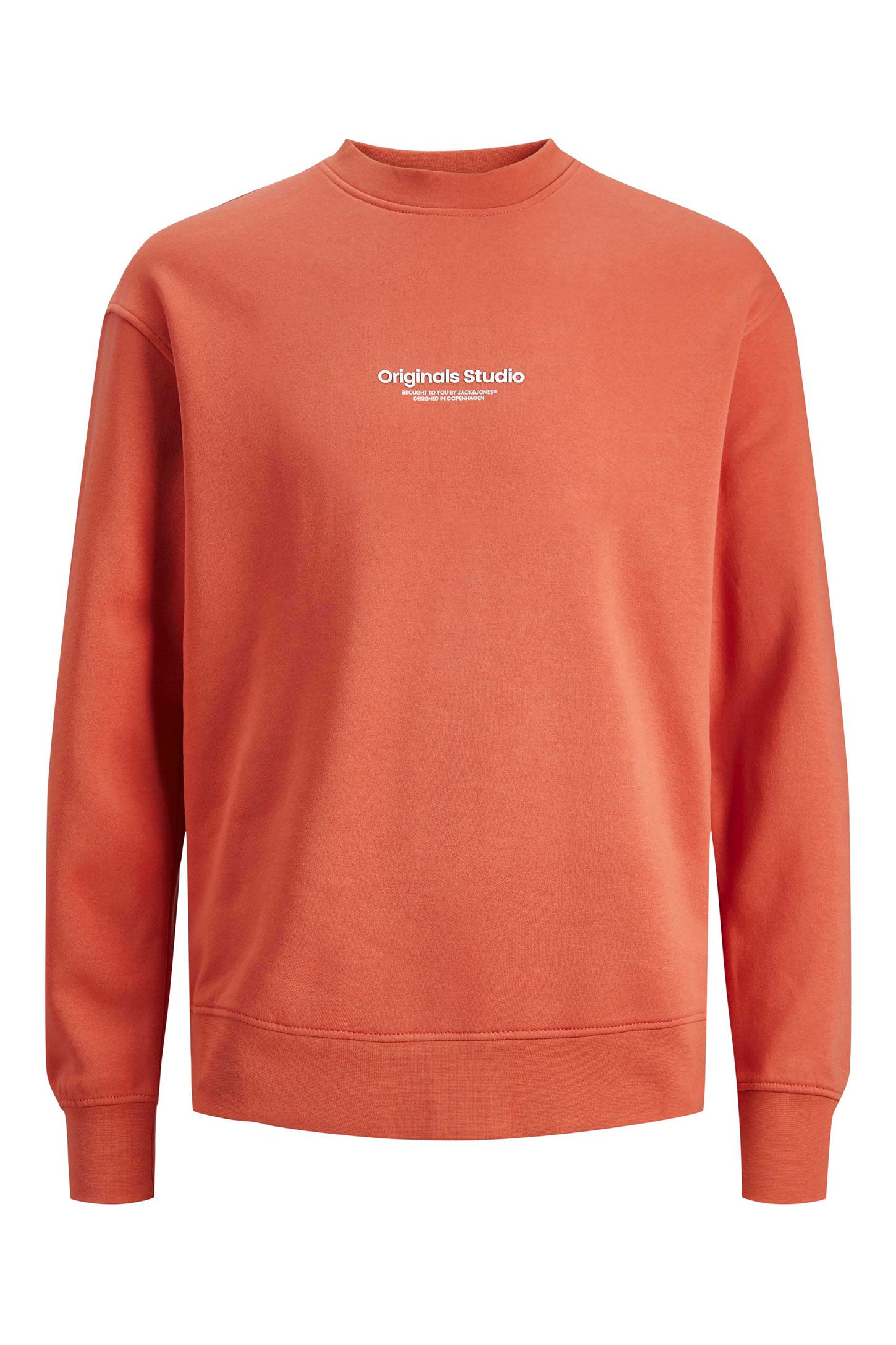 Chandail col rond coton ouaté JACK & JONES - Homme && ORANGE