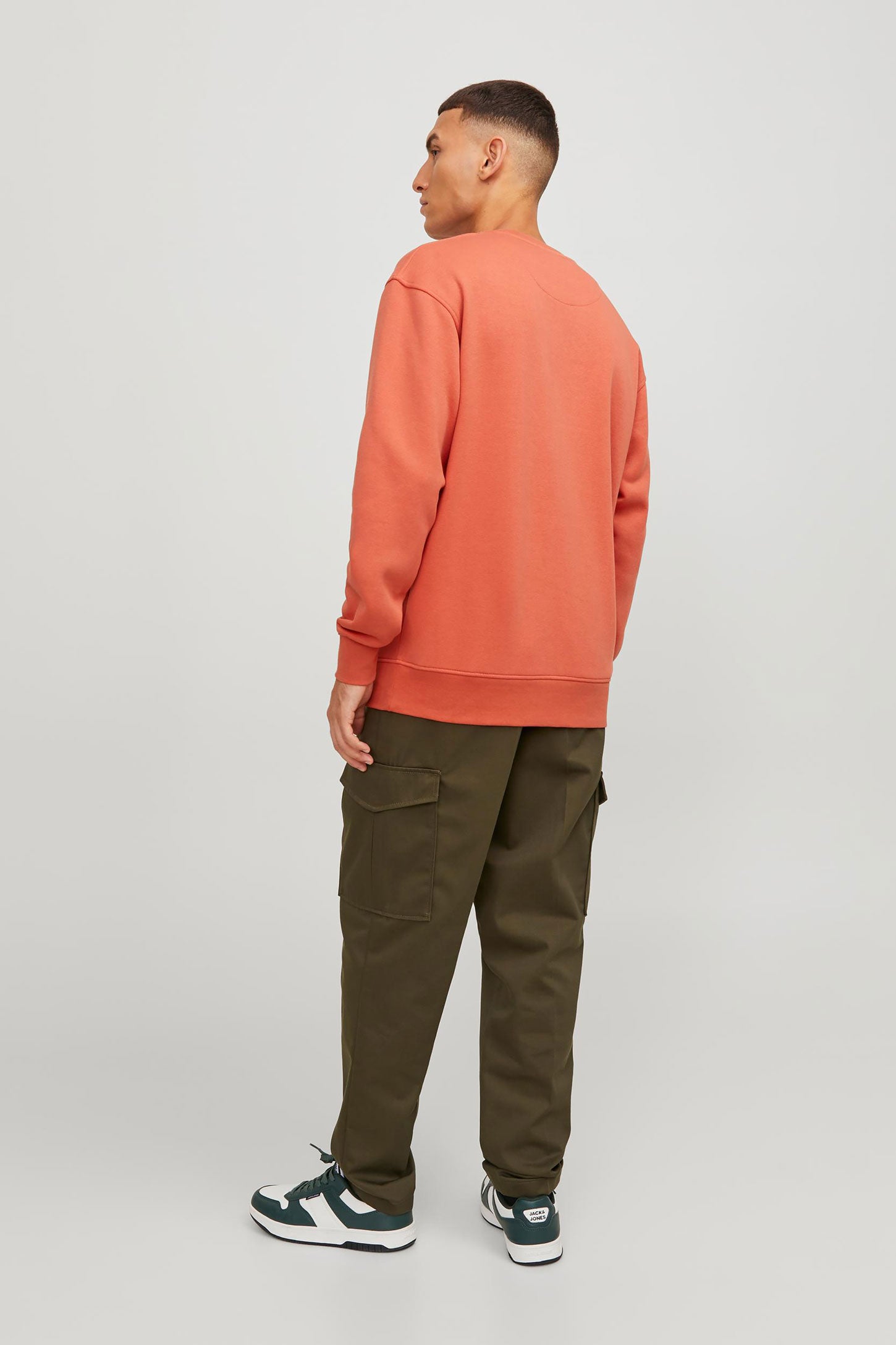 Chandail col rond coton ouaté JACK & JONES - Homme && ORANGE