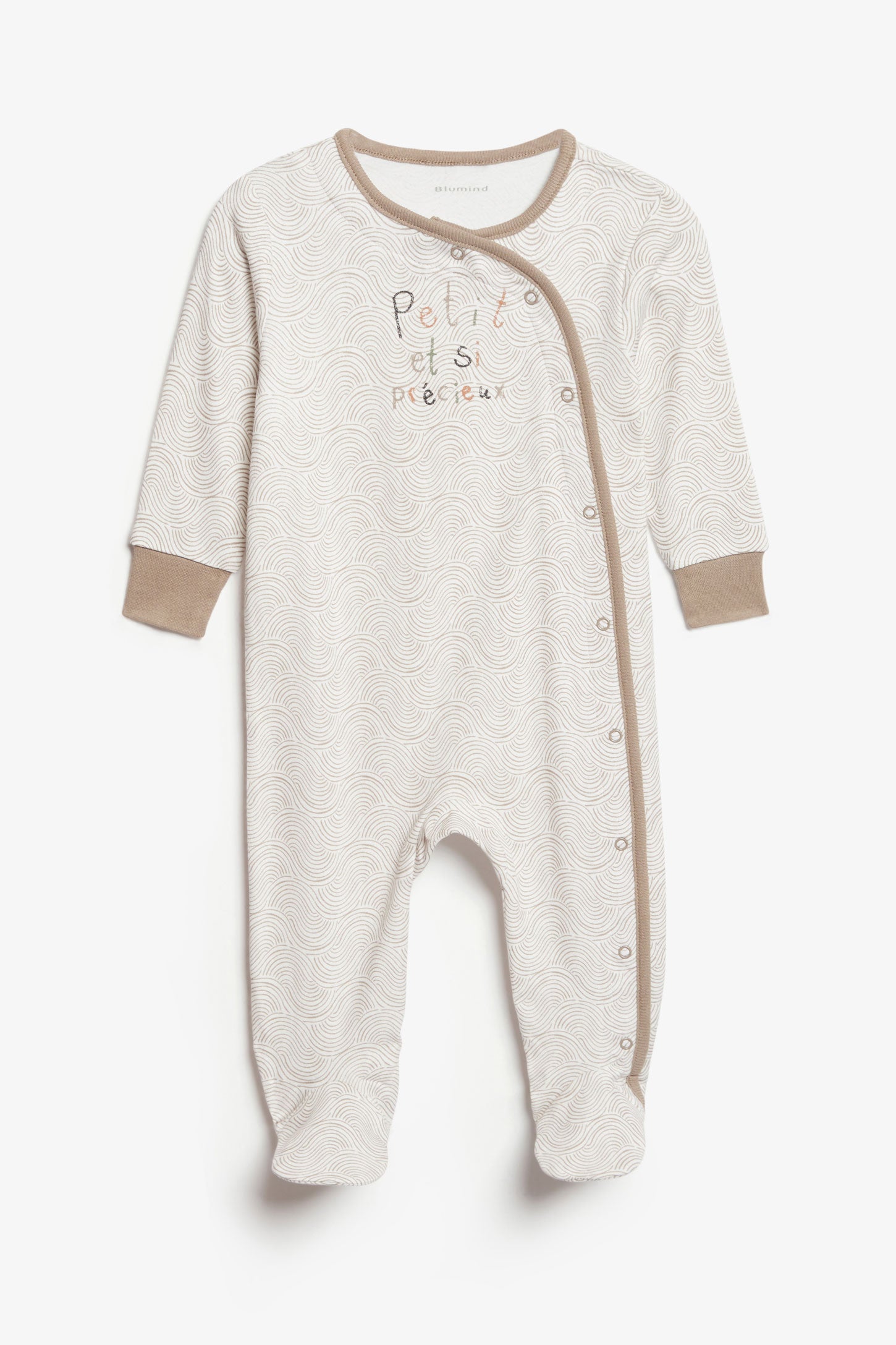 Pyjama 1-pièce imprimé en coton - Bébé && BRUN/MULTI