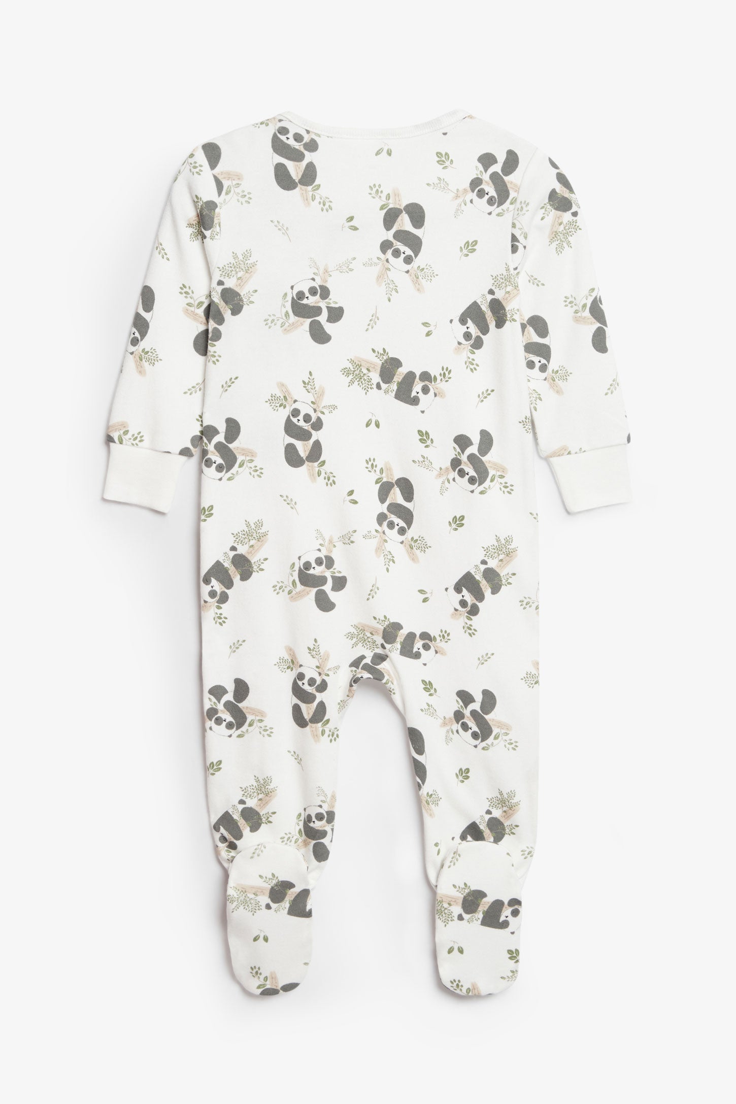Pyjama 1-pièce imprimé en coton - Bébé && BLANC CASSÉ/MULTI