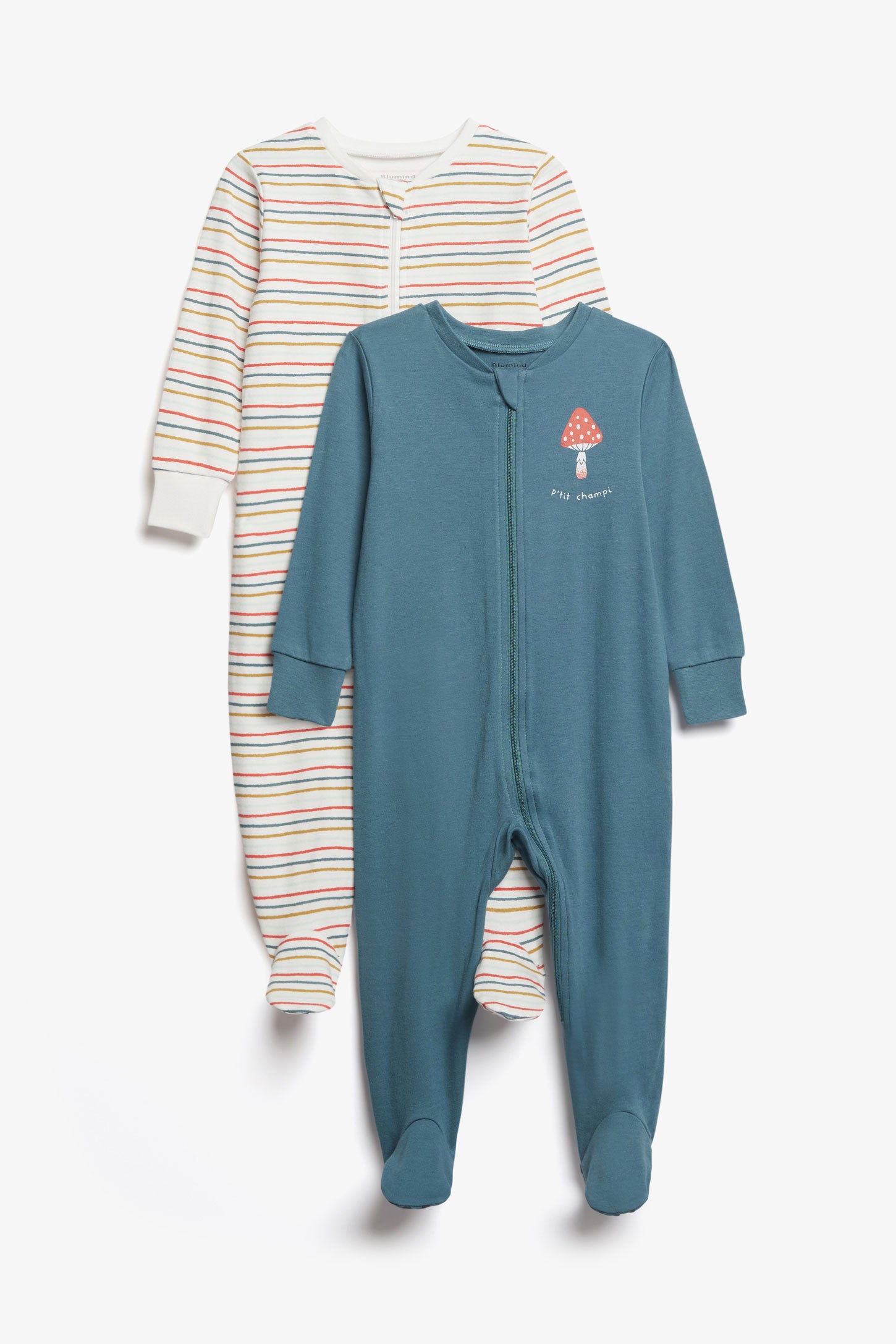 Lot de 2 pyjamas 1-pièce imprimé en coton - Bébé garçon && VERT