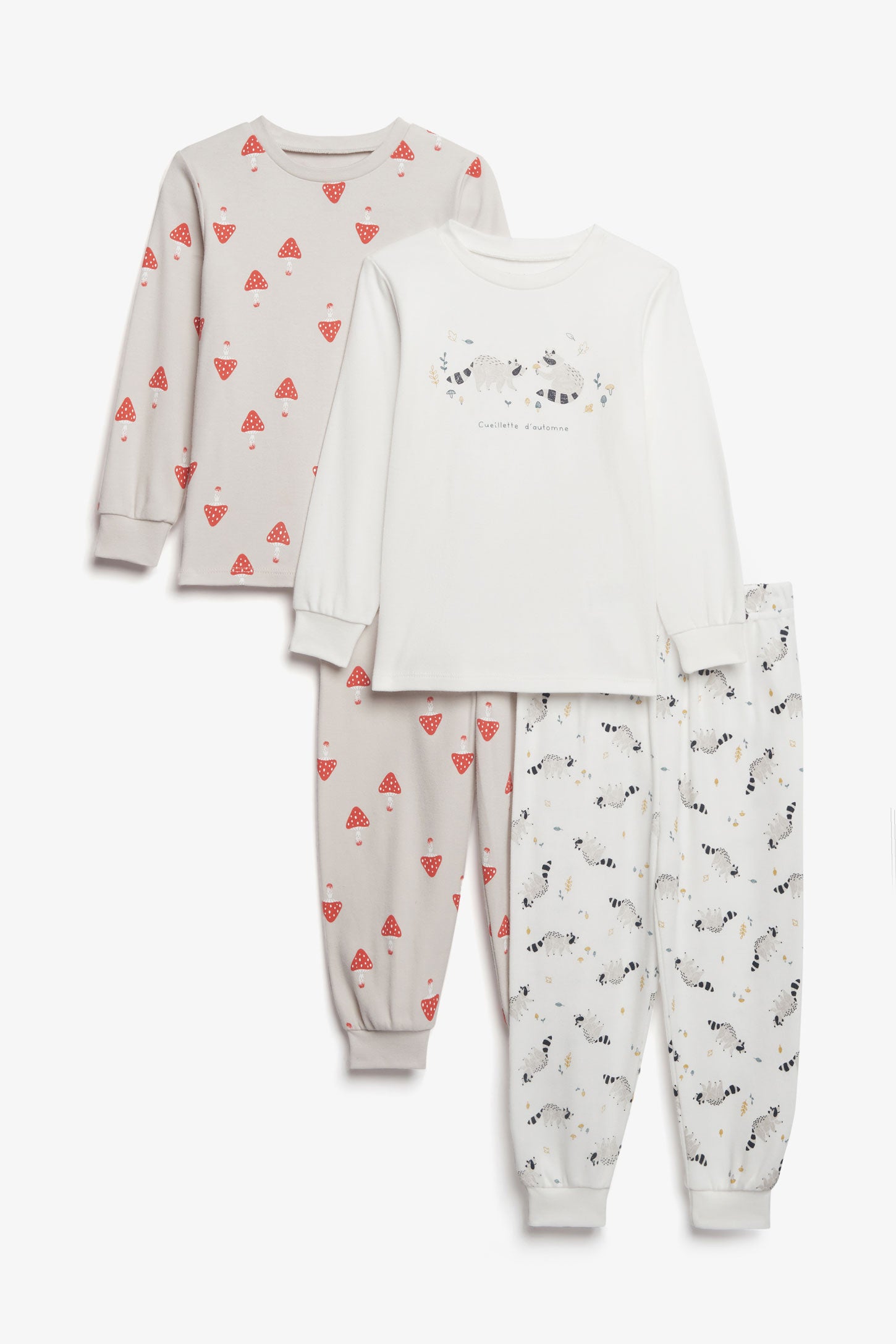 Lot de 2 pyjamas 2-pièces imprimé coton, 2T-3T - Bébé garçon && BLANC MULTI