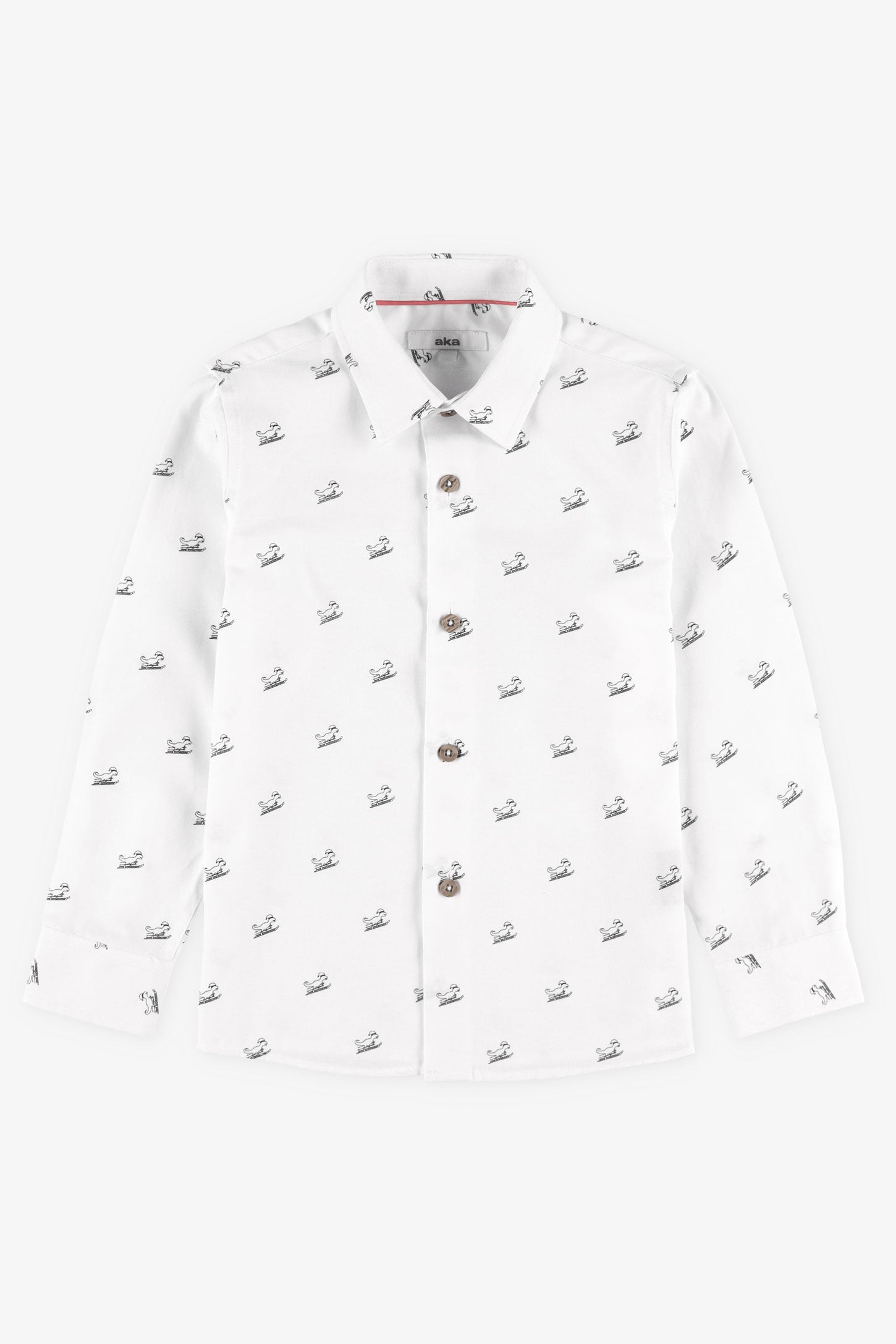 Chemise Oxford à motifs - Enfant garçon && BLANC