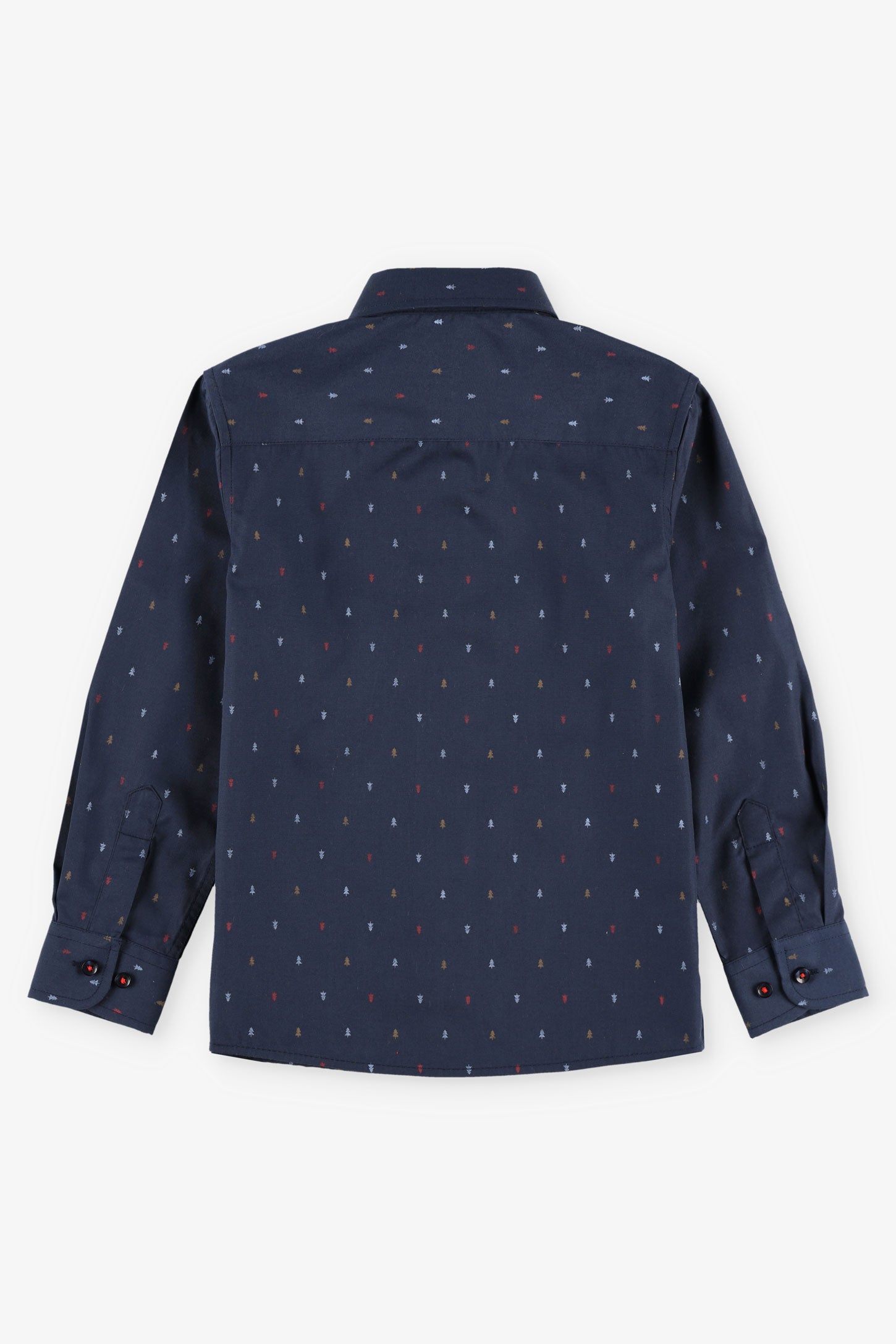 Chemise Oxford à motifs - Enfant garçon && BLEU MARINE