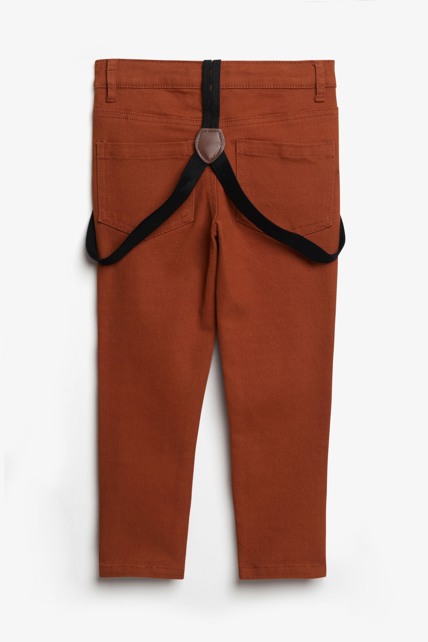 Pantalon taille ajustable à bretelles - Enfant garçon && BRUN