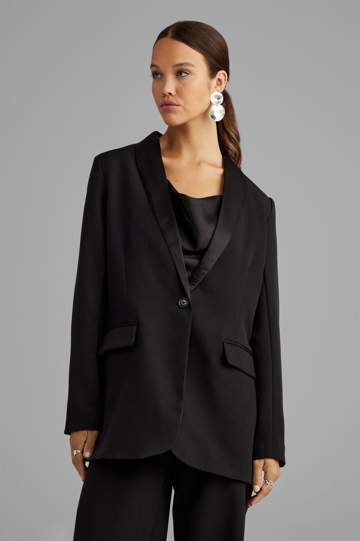 Veston tuxedo col châle - Femme && NOIR