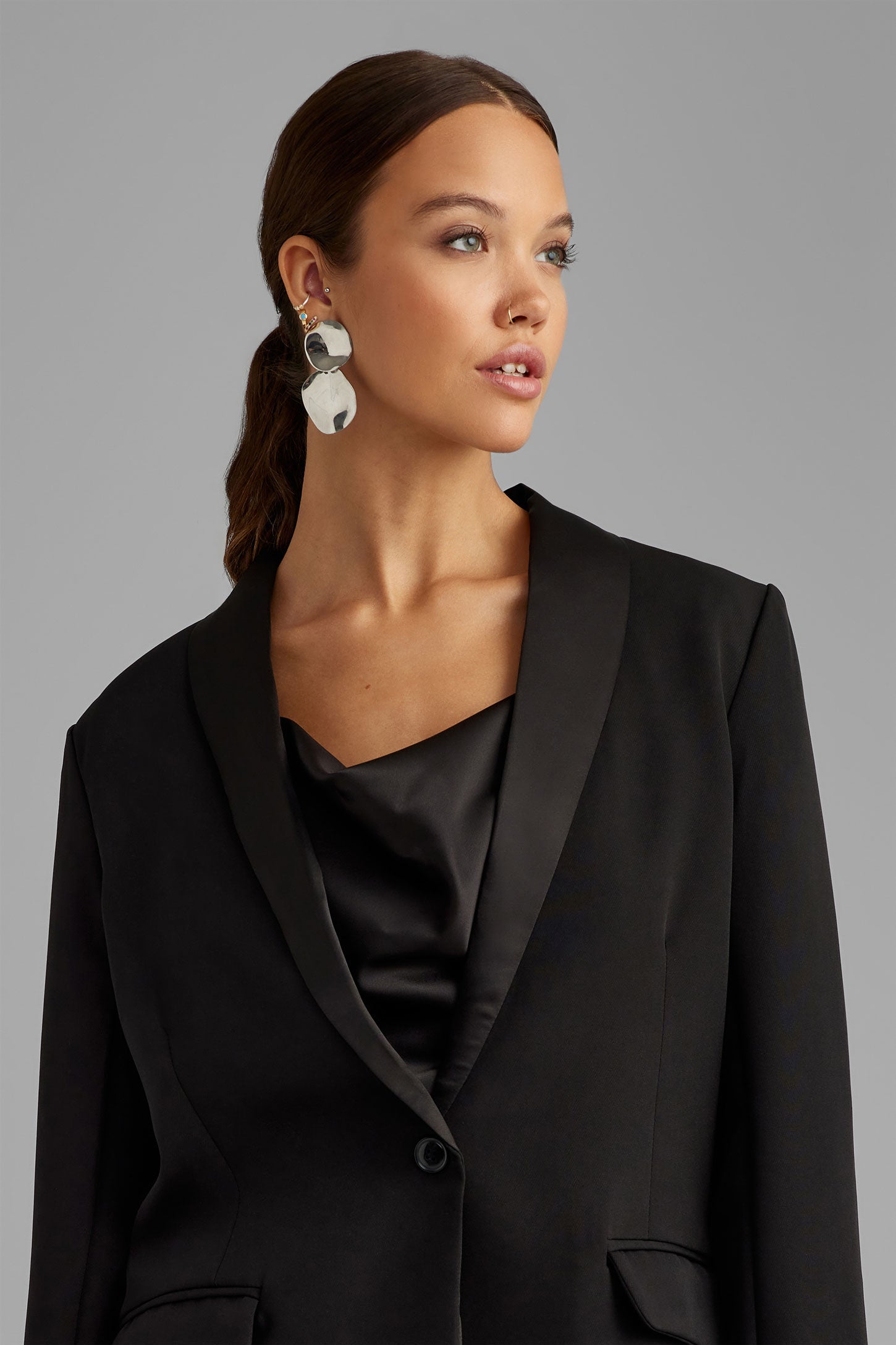 Veston tuxedo col châle - Femme && NOIR