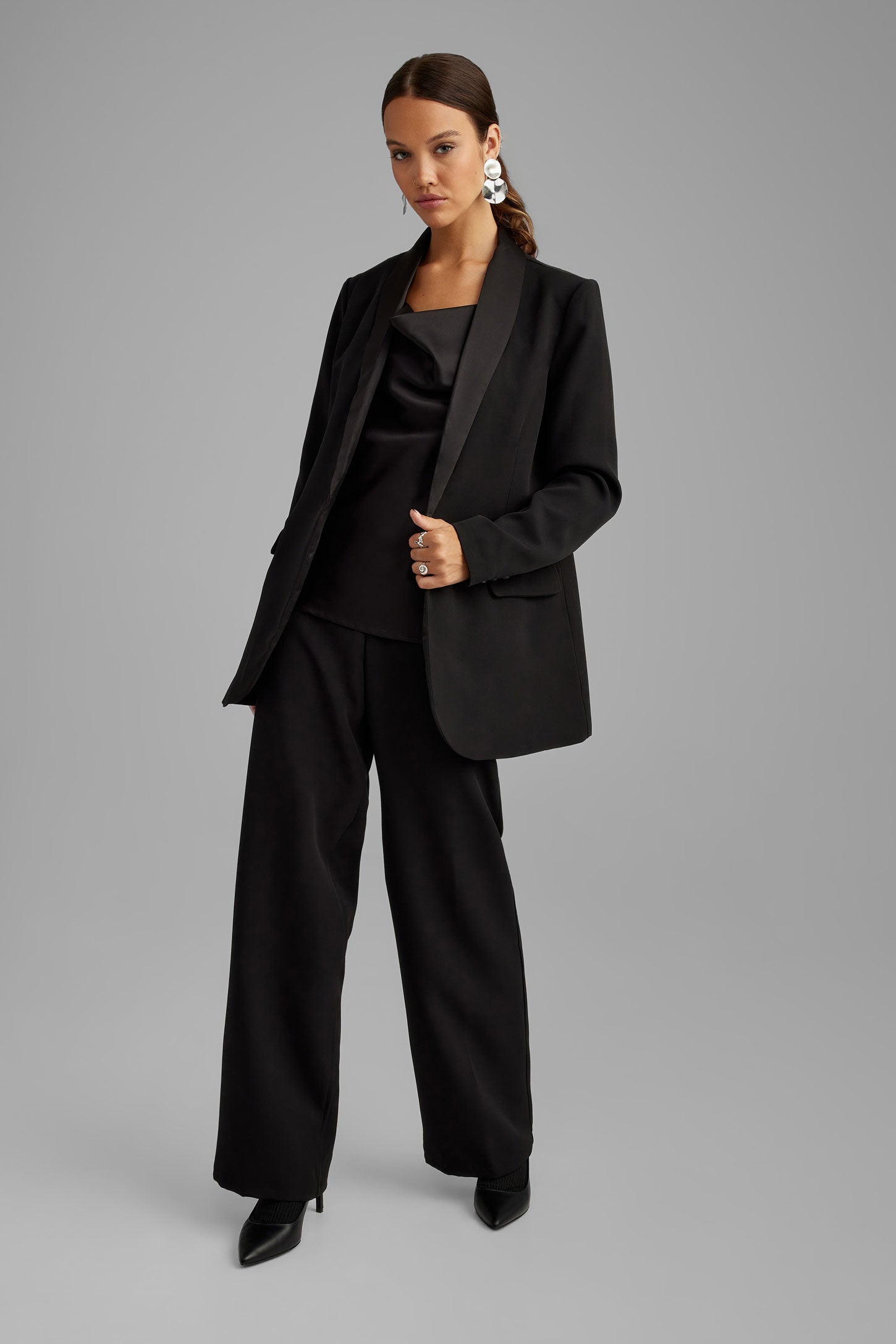 Veston tuxedo col châle - Femme && NOIR