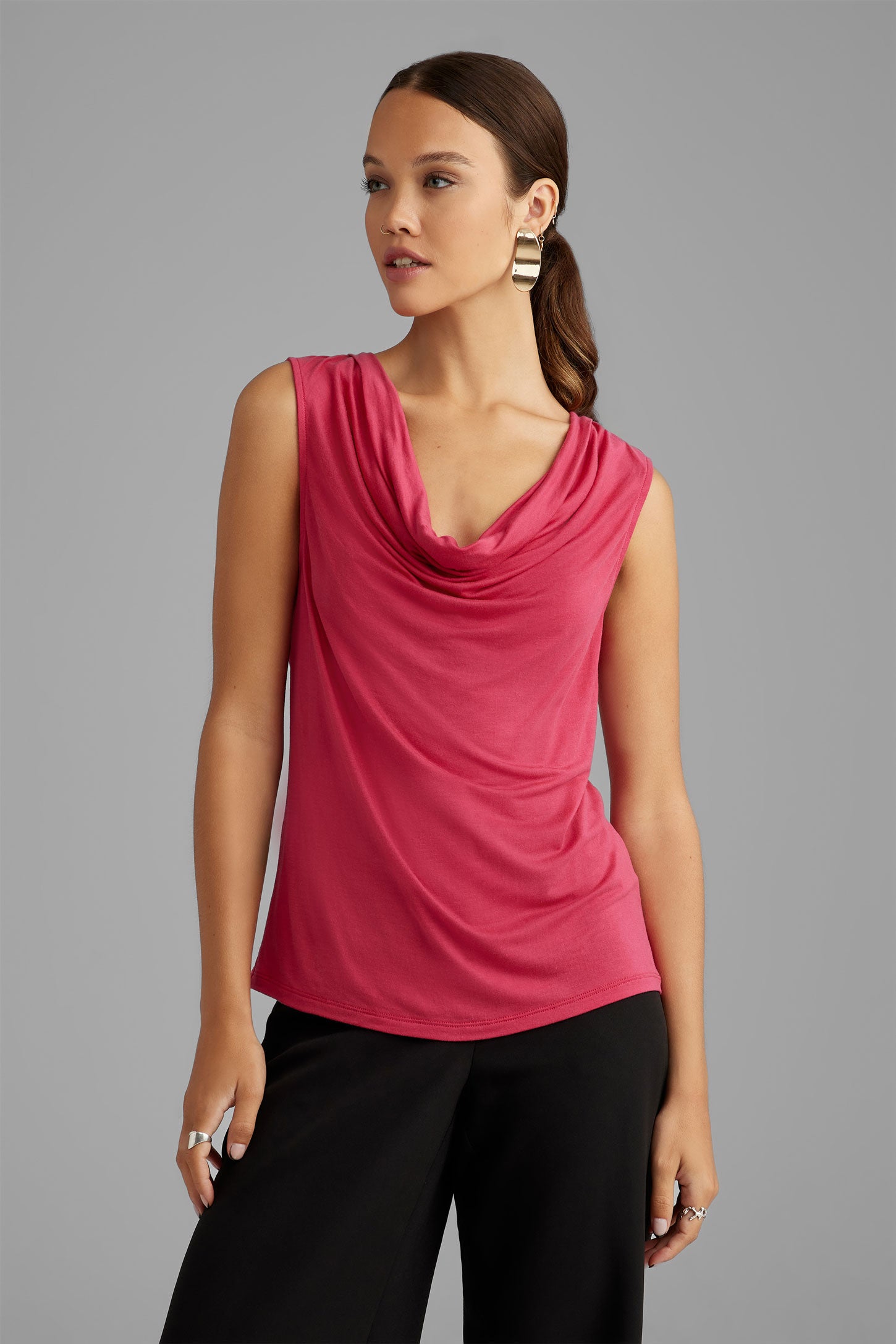 Camisole col baveux coupe semi-ajustée - Femme && ROSE