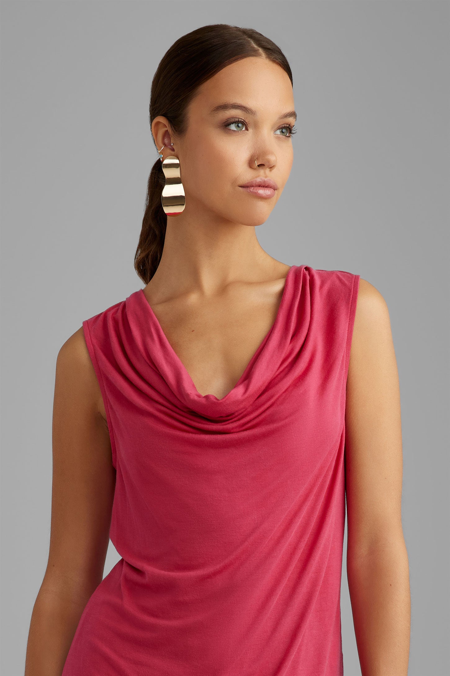 Camisole col baveux coupe semi-ajustée - Femme && ROSE