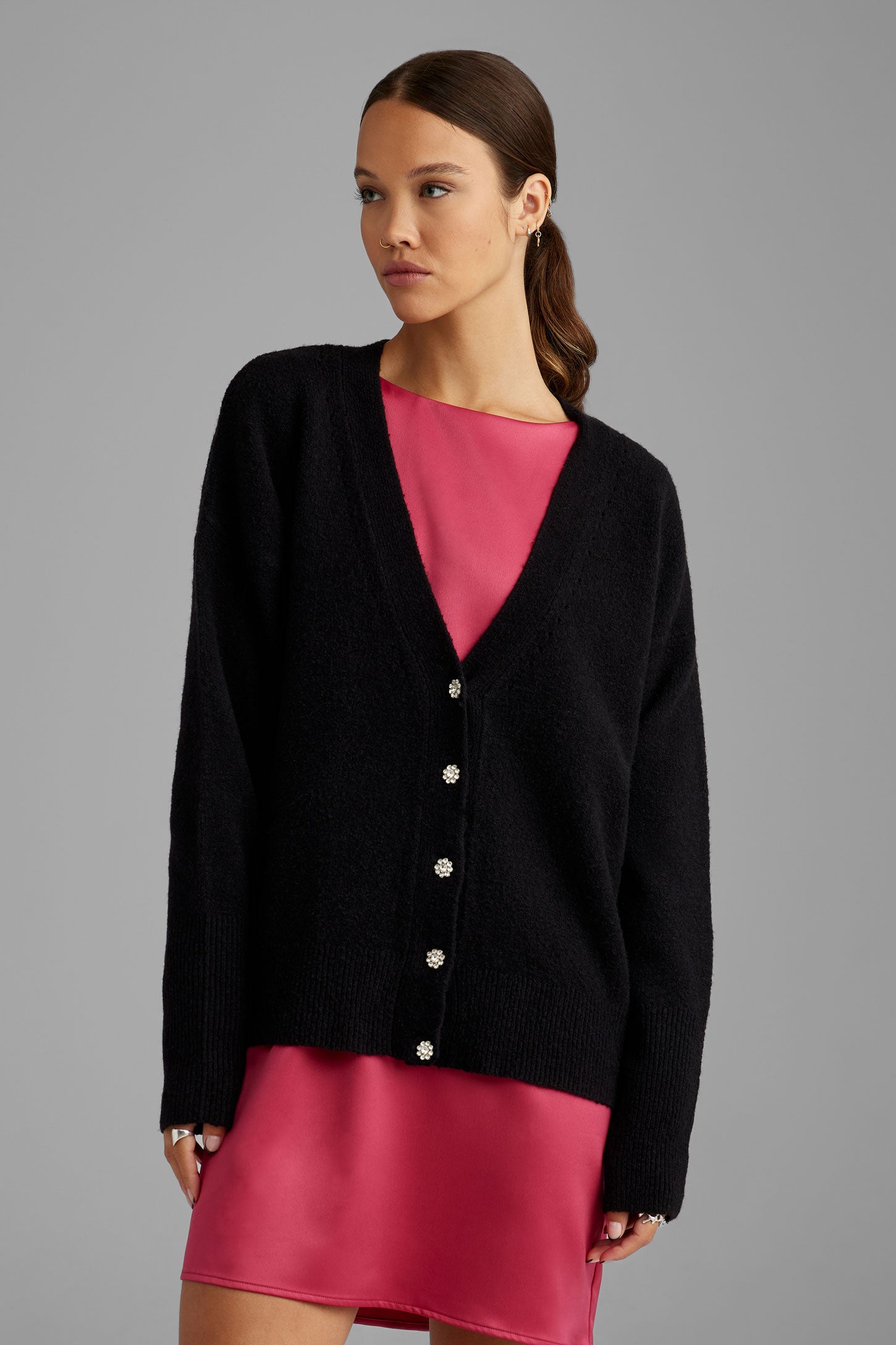 Cardigan en tricot bross Femme