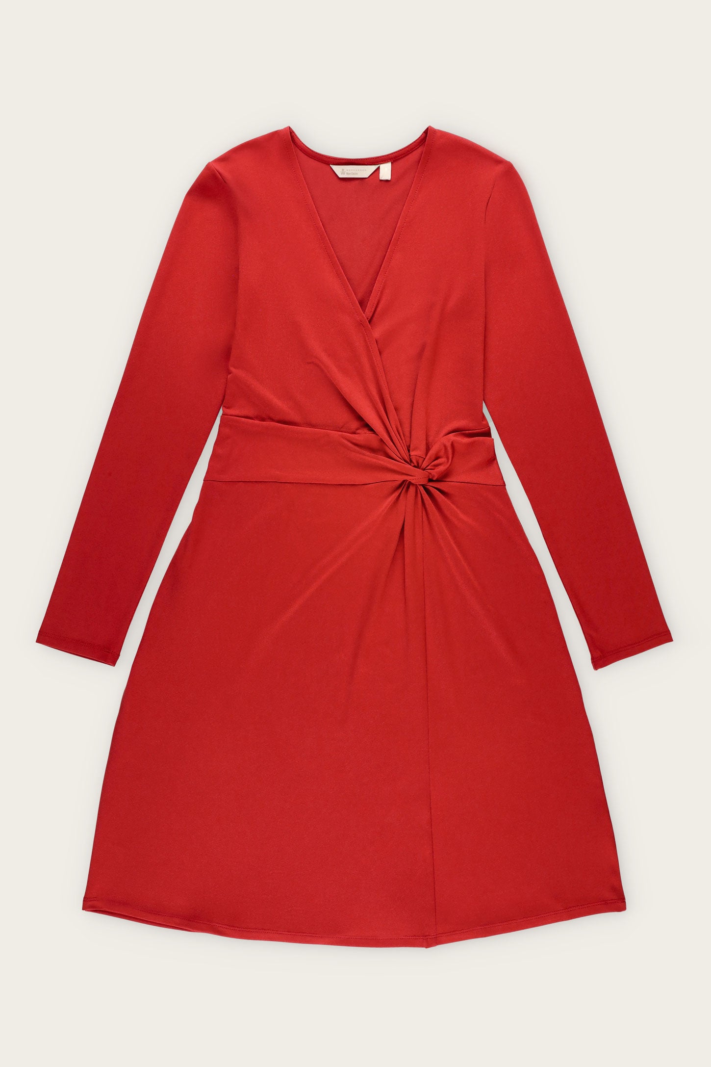 Robe porte-feuille manches longues - Femme && ROUGE