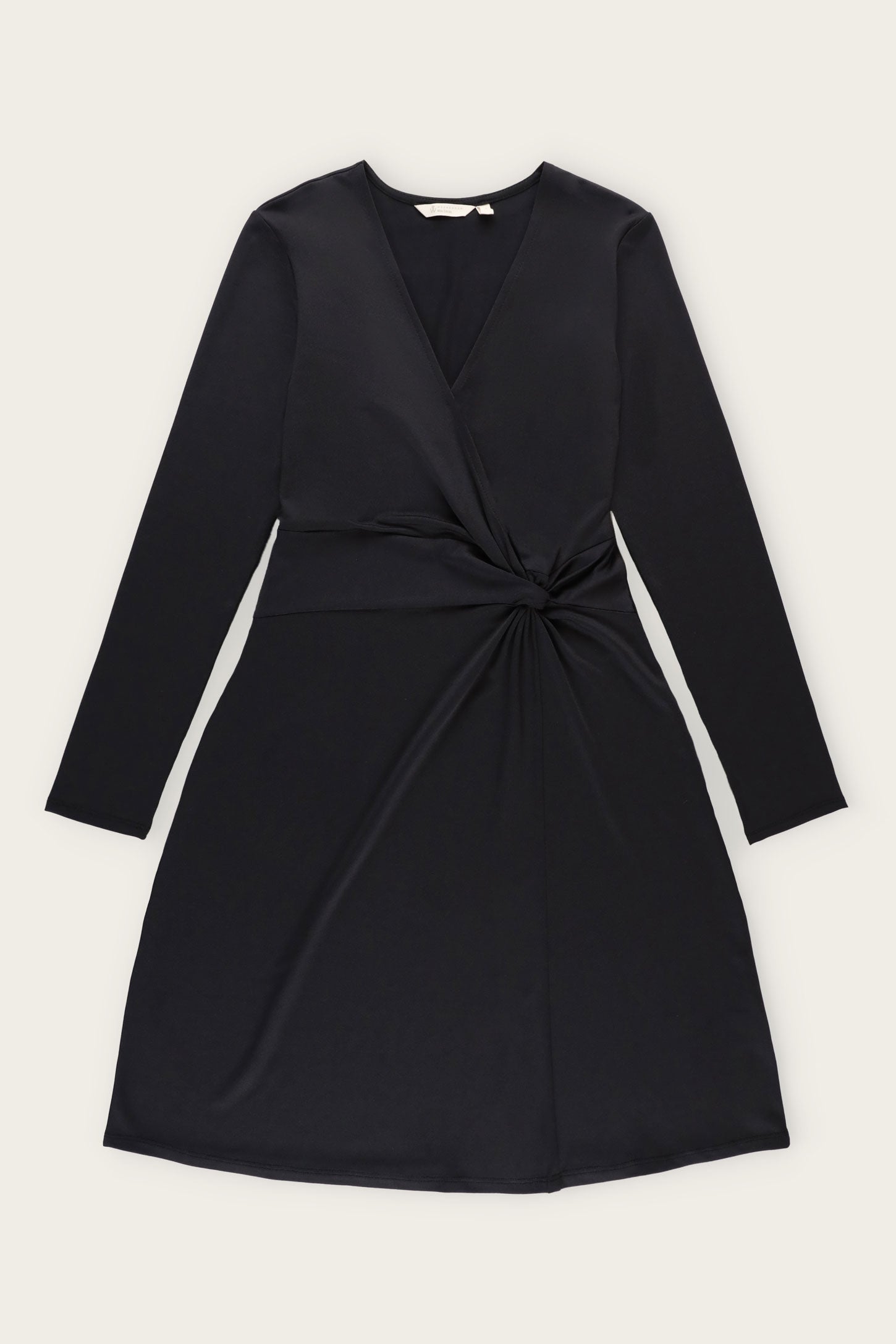 Robe porte-feuille manches longues - Femme && NOIR