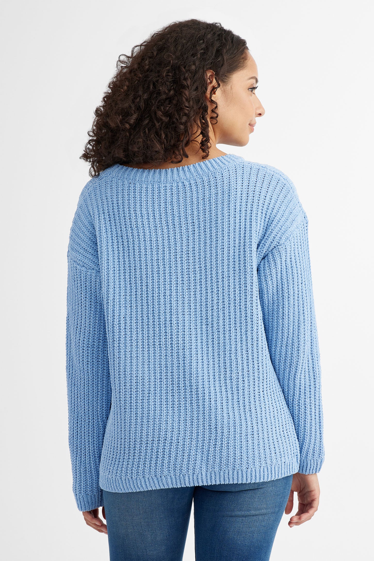 Chandail tricot chenille - Femme && BLEU PALE