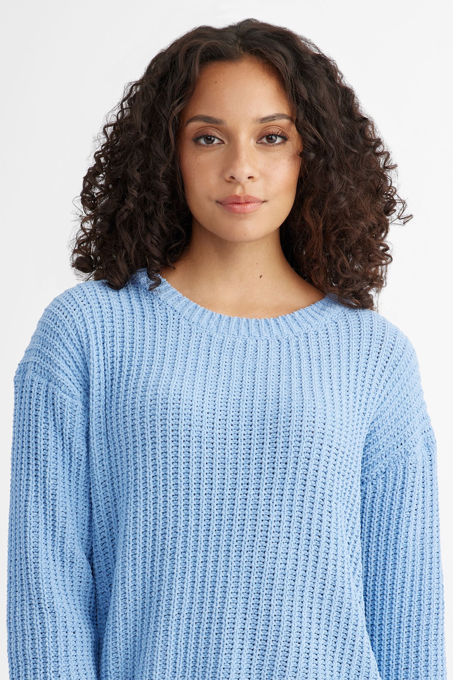 Chandail tricot chenille - Femme && BLEU PALE