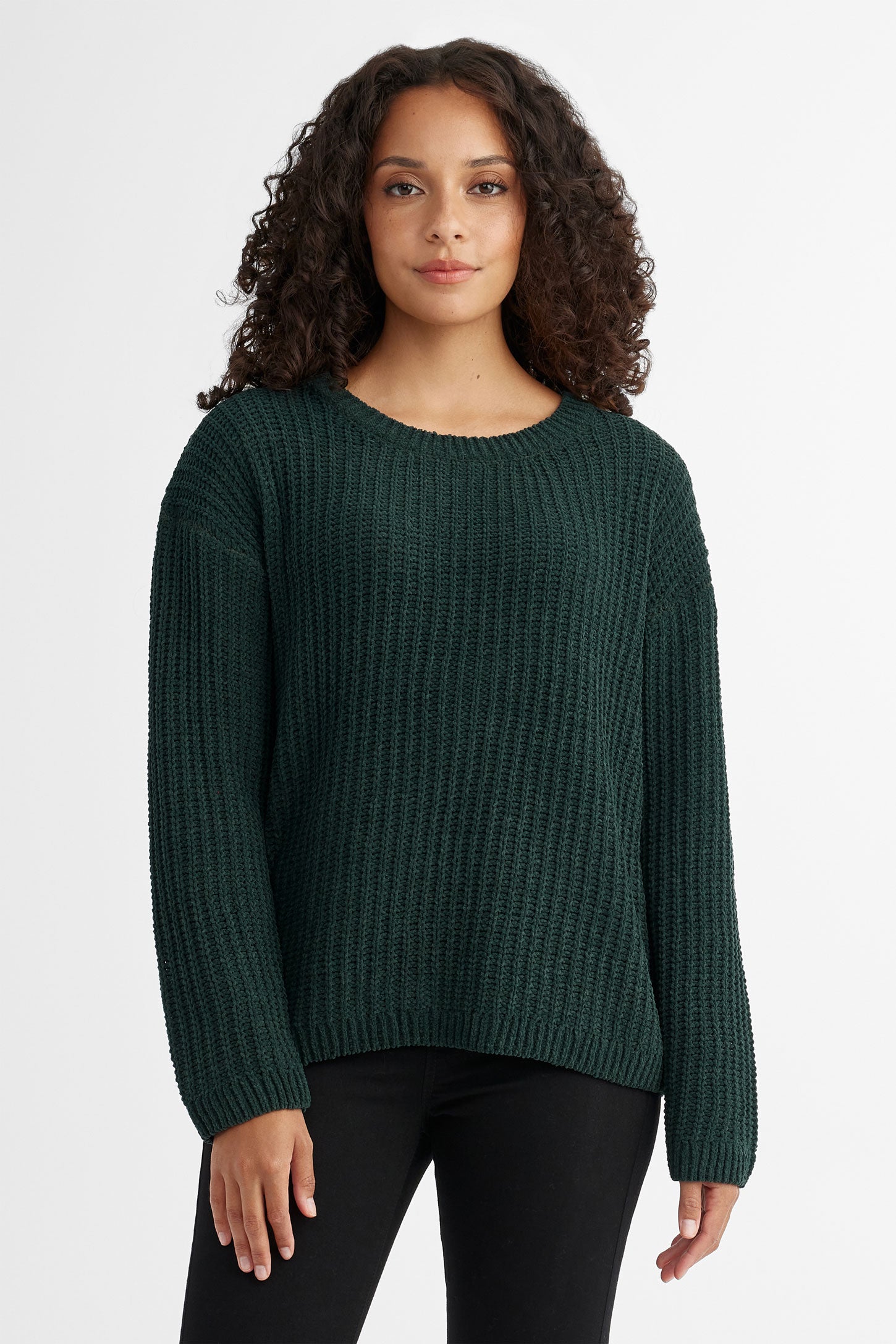 Chandail tricot chenille - Femme && VERT