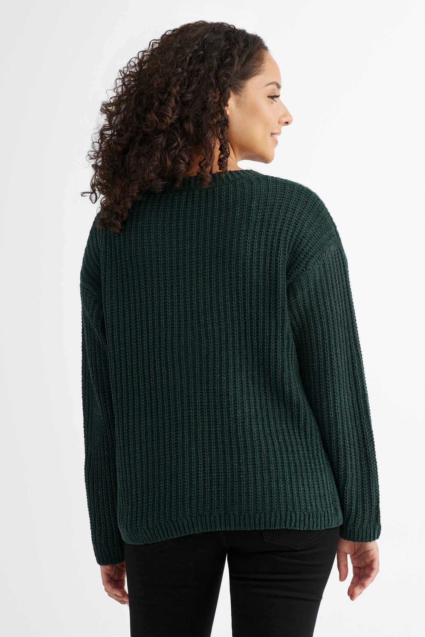 Chandail tricot chenille - Femme && VERT