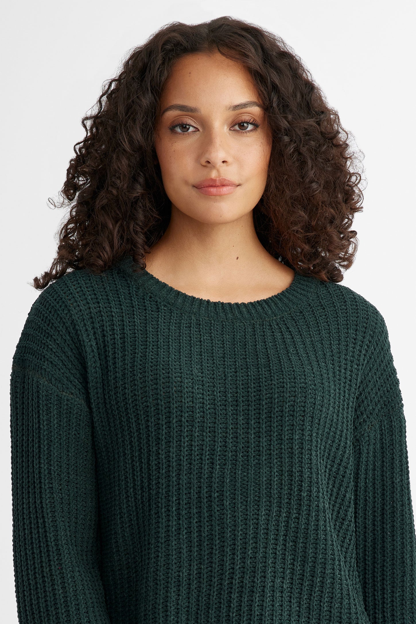 Chandail tricot chenille - Femme && VERT