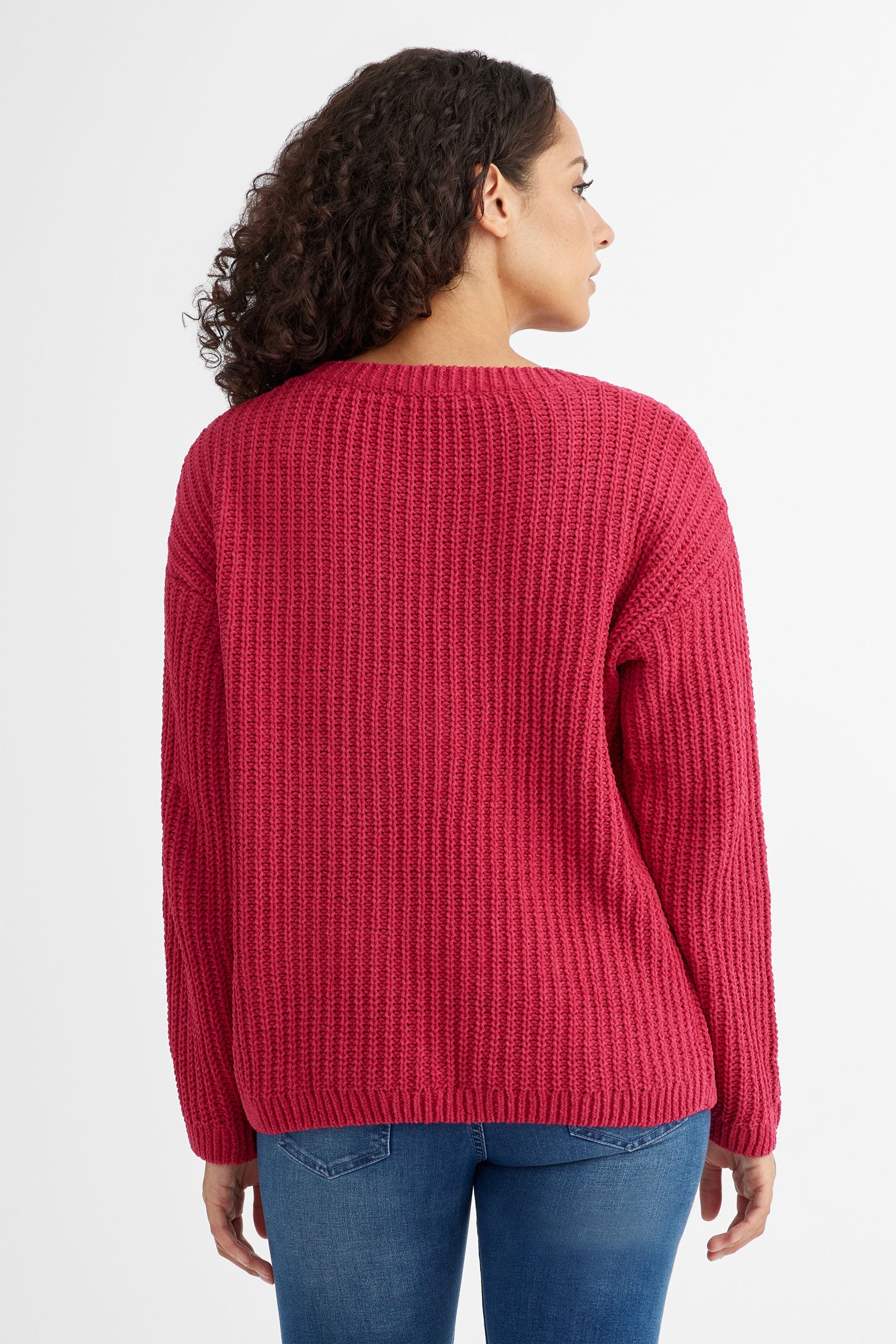 Chandail tricot chenille - Femme && ROSE