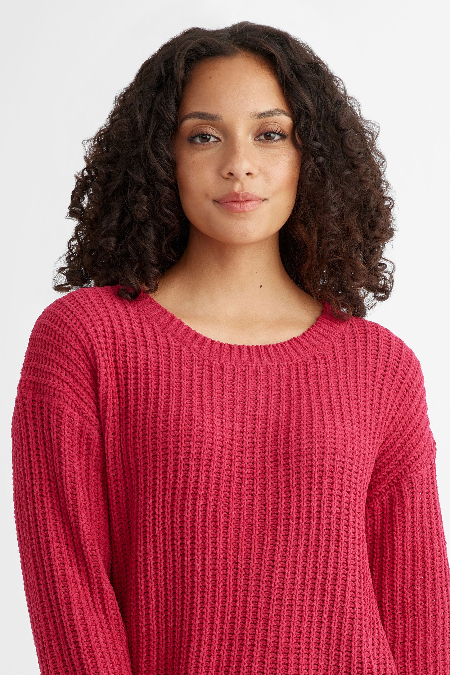 Chandail tricot chenille - Femme && ROSE