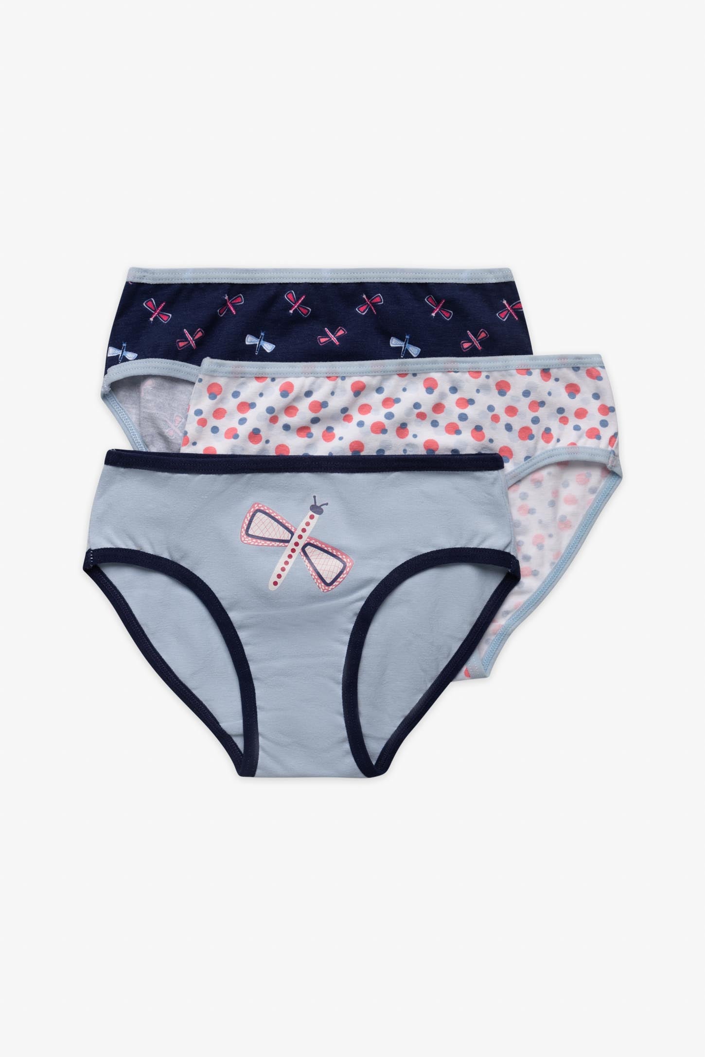 Lot de 3 culottes coton - Enfant fille && MARIN/BLEU